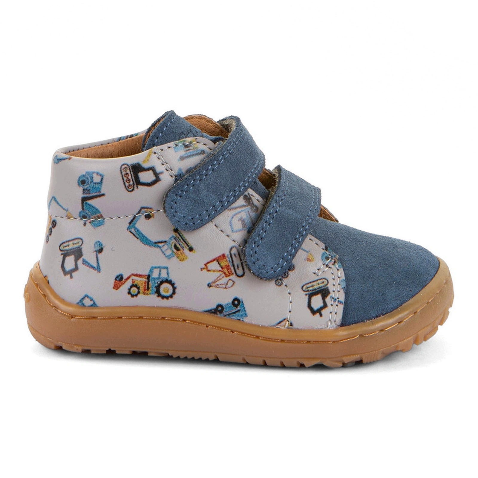 Buty barefoot skórzane przejściowe chłopięce Froddo First Step Grey Cars 22