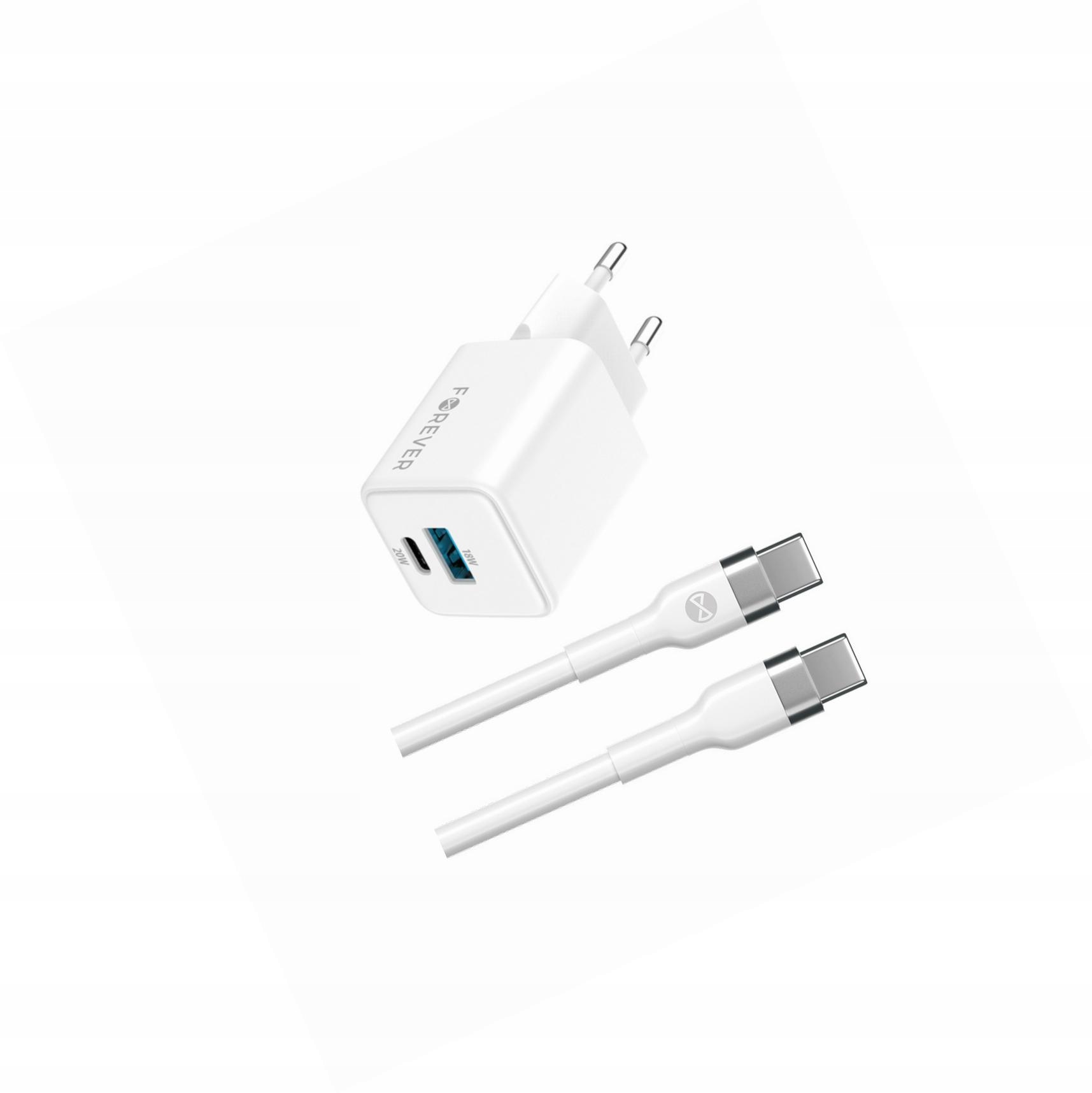 Szybka ładowarka GaN 20W 2 wejścia długim z kablem 2m do Oppo A94