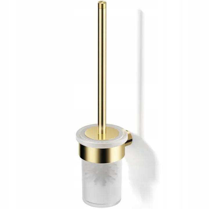 Wc kartáč na čištění toalety, koupelna, zlatý, závěsný, nástěnný