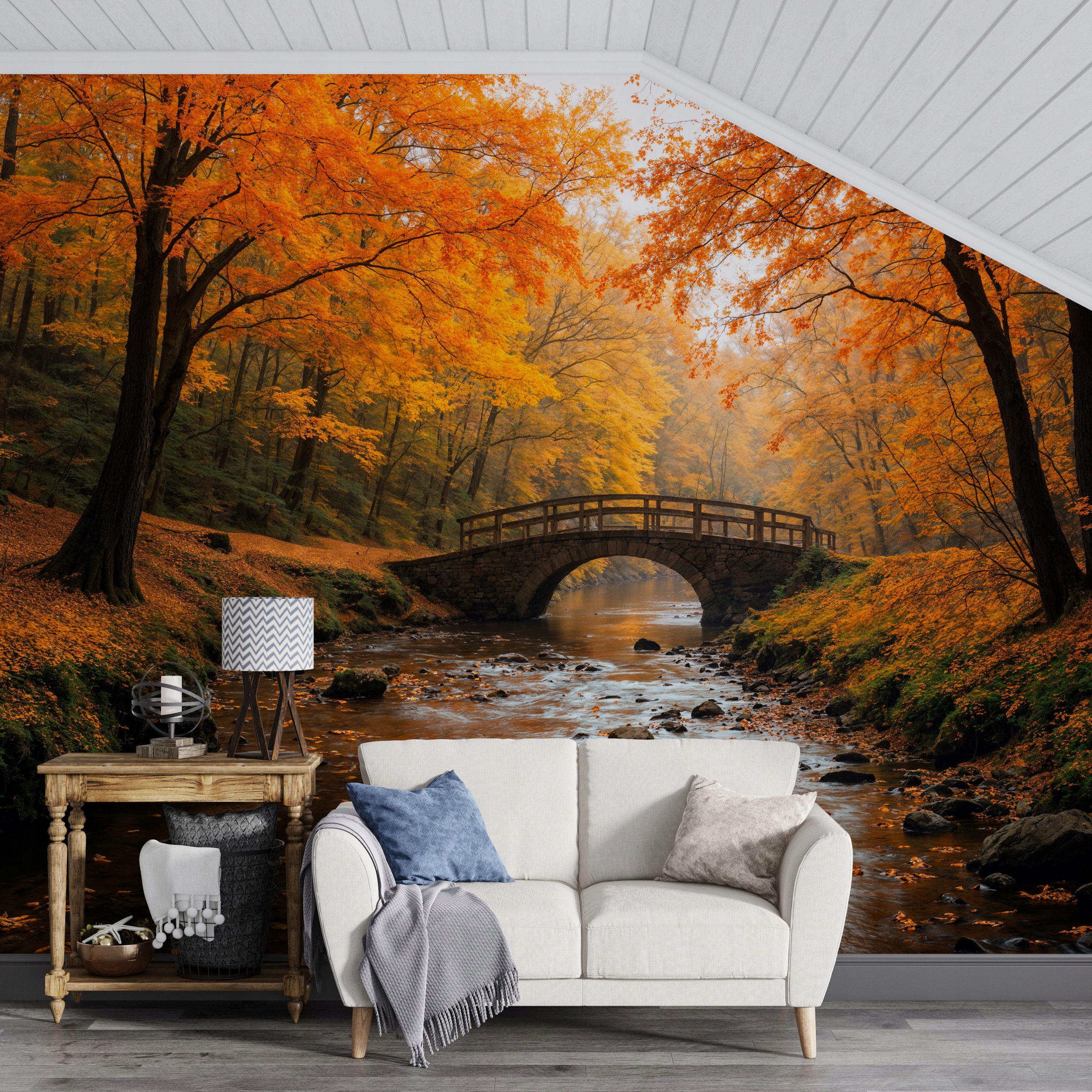 Fototapeta Samoprzylepna Jesienne Lesne Jezioro Do Sypialni Salonu 250x175