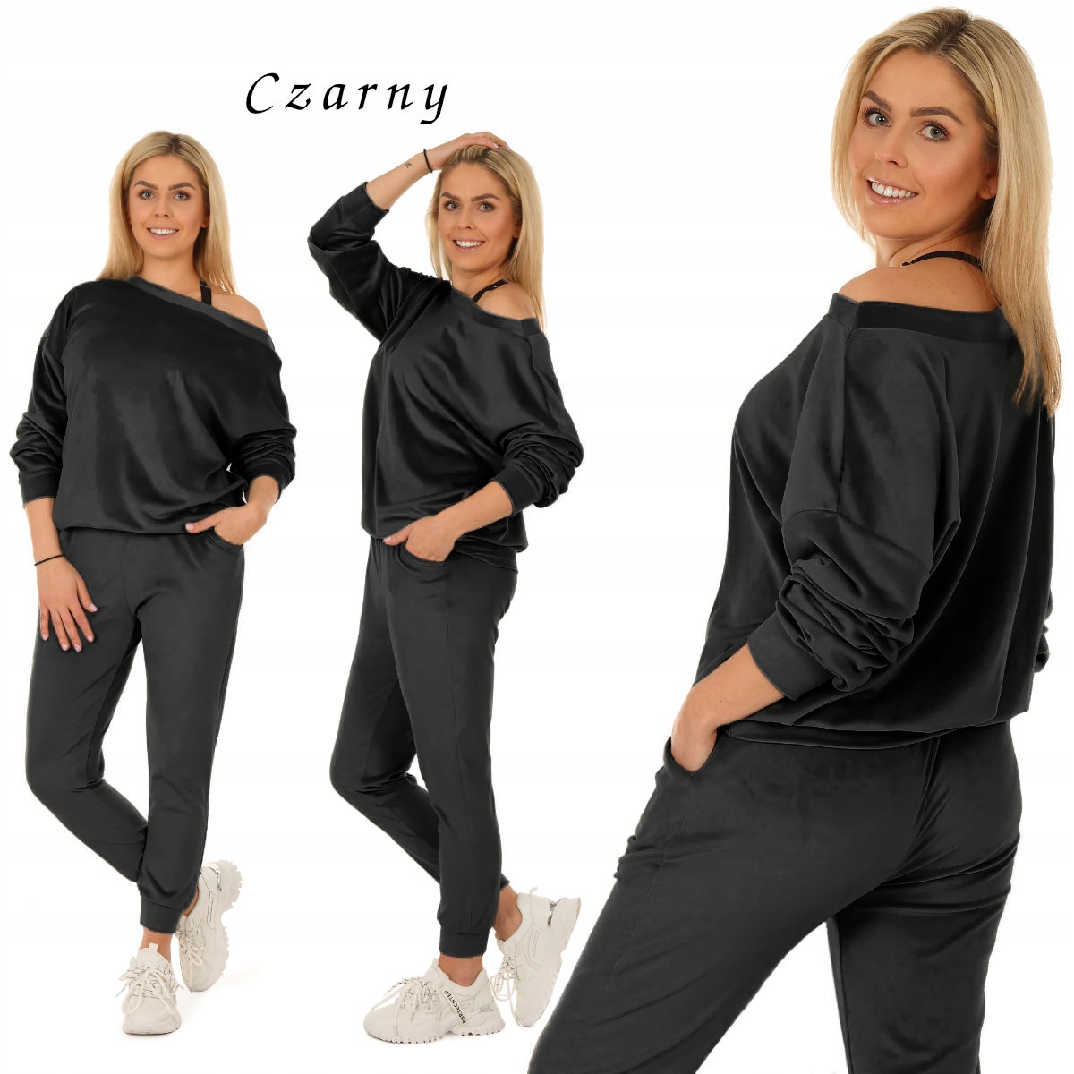 

F575 Damski Dres komplet miękki Welur