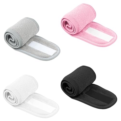 Čelenky Do Vlasů Mikrovlákno Elastické Nastavitelné Spa Make-up Yoga Sada 4