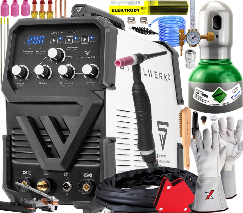 Invertorová Svářečka Tig Hf Stahlwerk Ac/dc Tig 200 St 200A 2V1 230V Mma