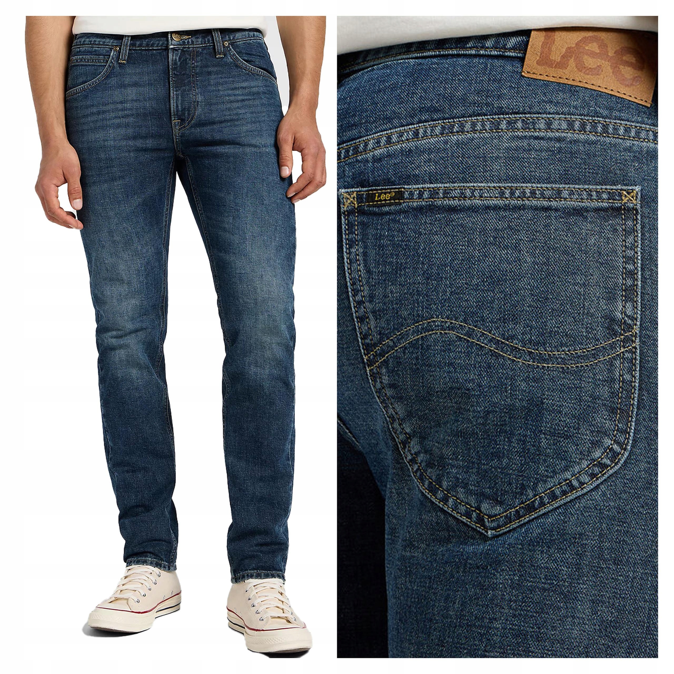 Pánské kalhoty Lee Daren Zip Fly Jeansové Regular Fit Modré W38 L34