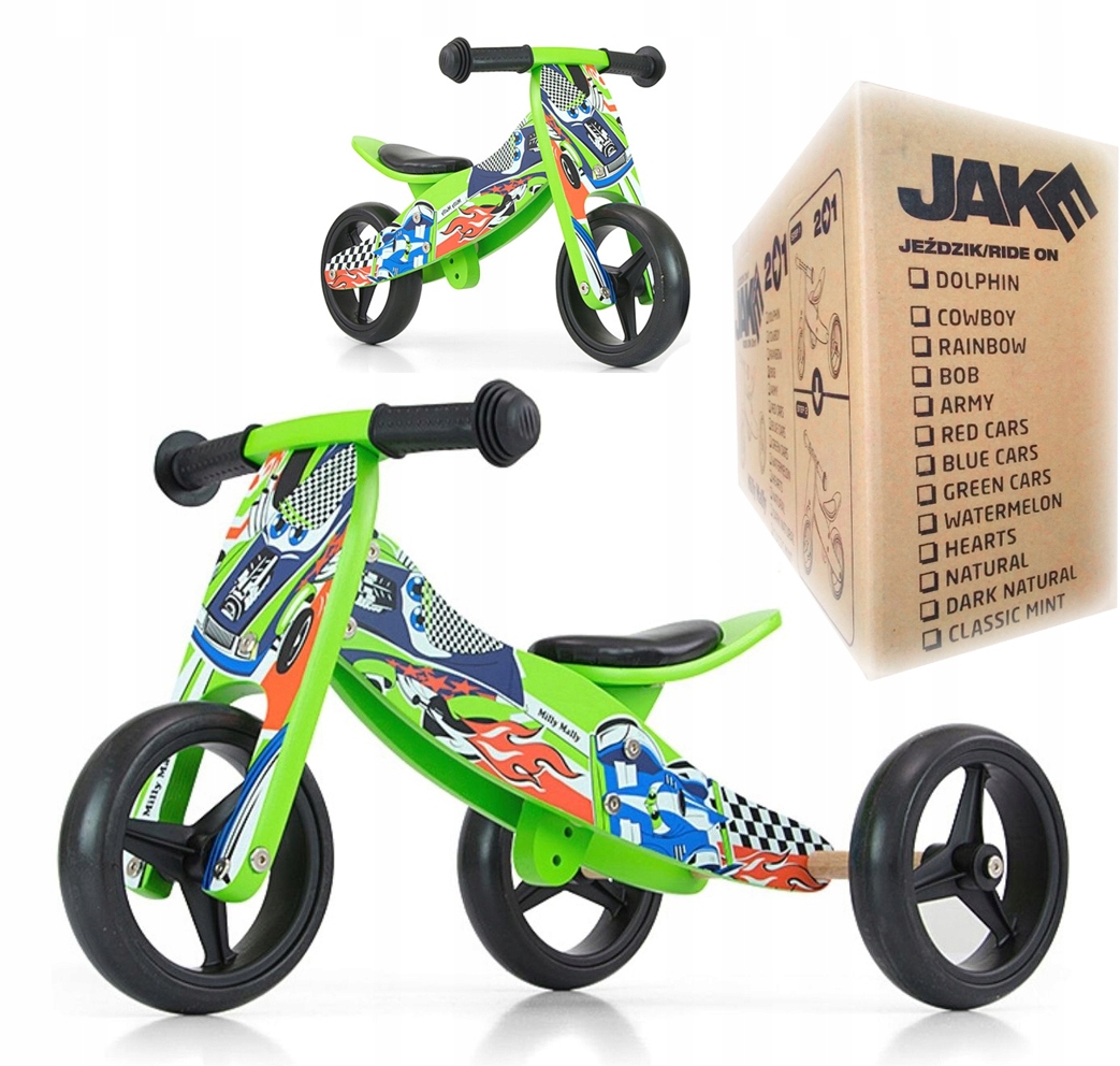 Rowerek na Roczek Biegowy Trójkołowy dla 3 latka Drewniany