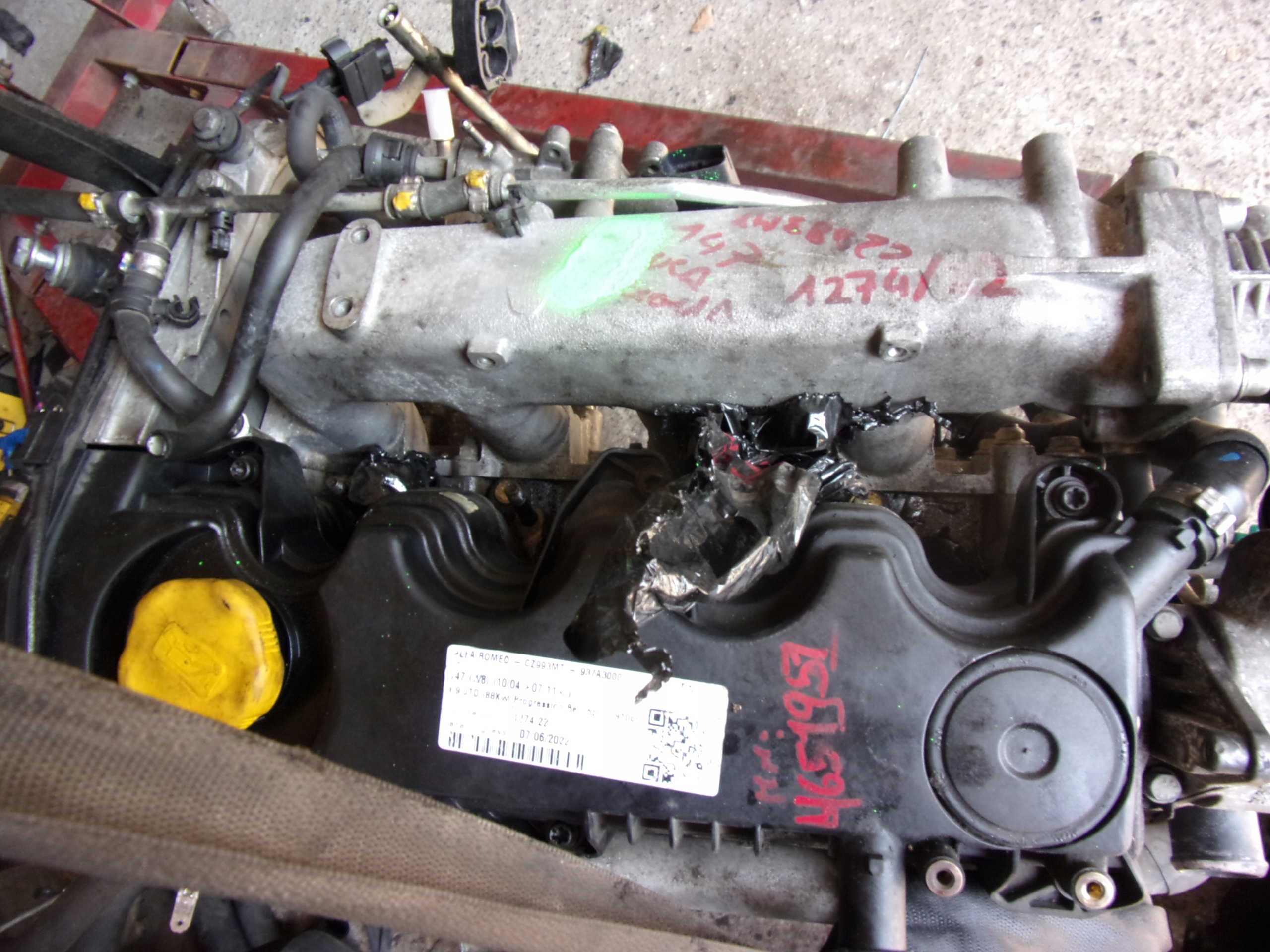ALFA ROMEO 147 156 1.9 Двигатель 937A3000
