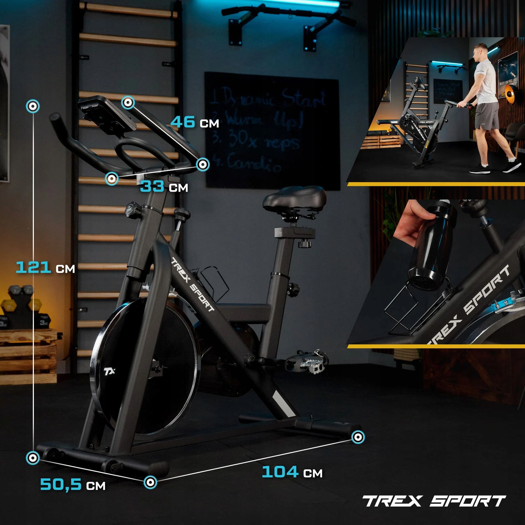 Регульований велотренажер Howl Trex Sport спінінгового типу