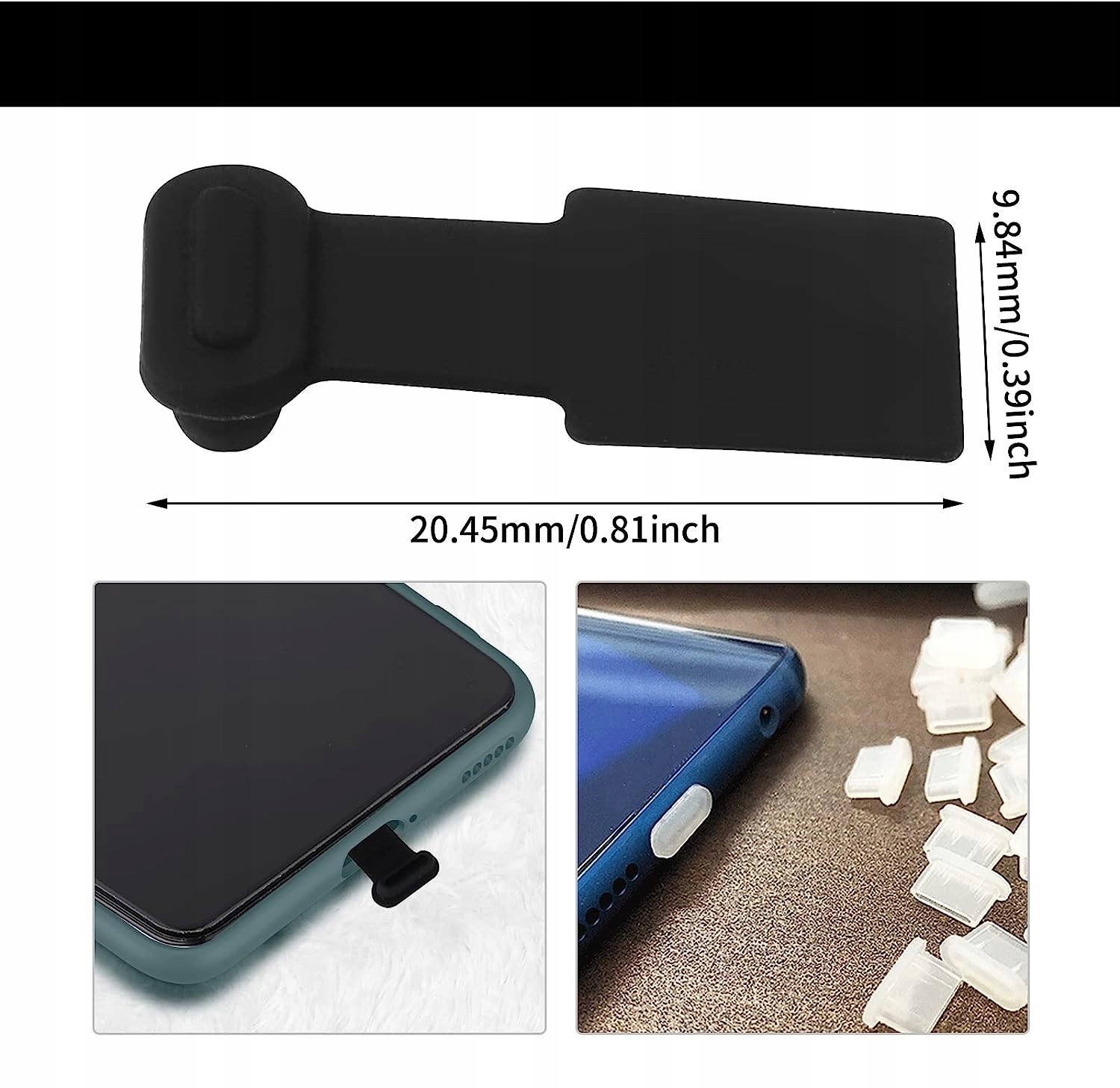 3X ZATYCZKI PRZECIWPYŁOWE WEJŚCIE ŁADOWANIA USB-C Elementy zestawu etui