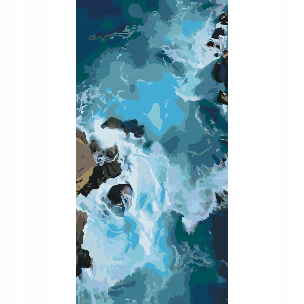 Diamantová výšivka Moře Krajina Příroda Vlny Voda Pláž Velká 40x80 cm