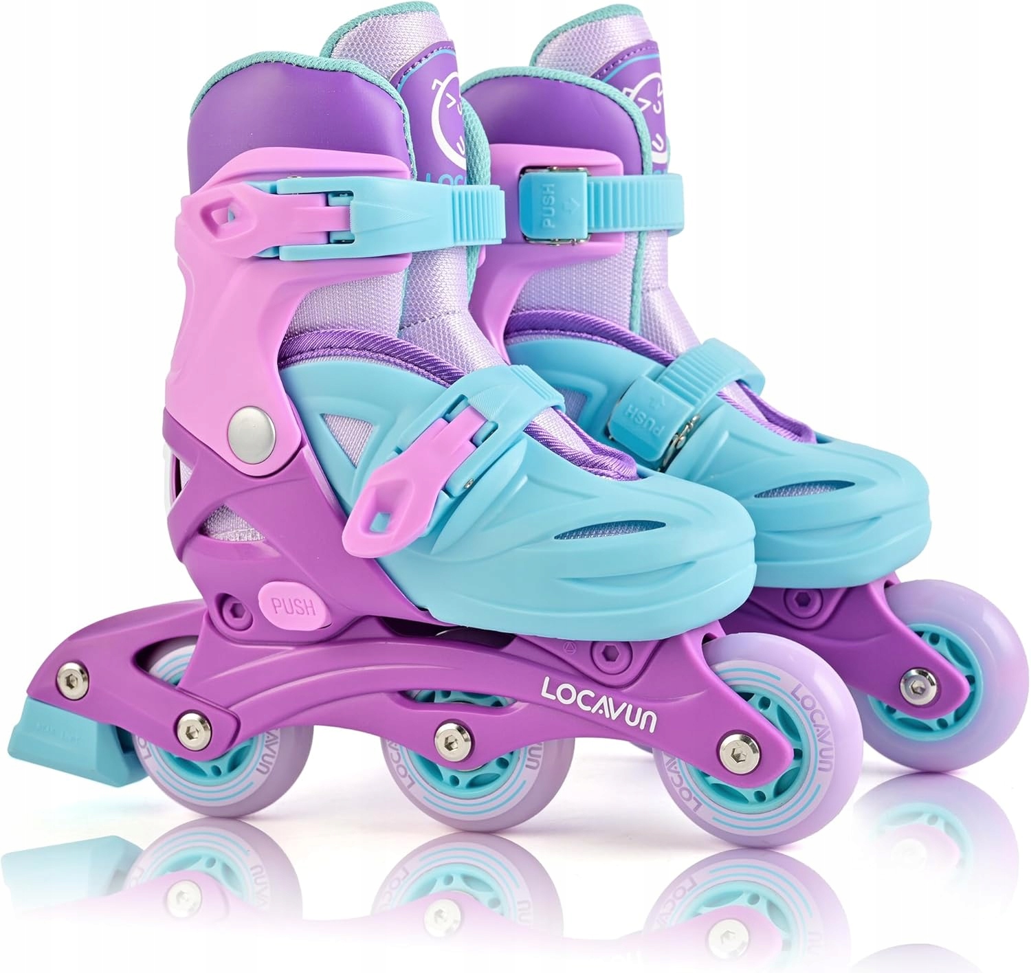 Kolečkové Brusle pro děti Locavun, nastavitelné, svítící, velikost 30-35, barevné, odolné, 4v1