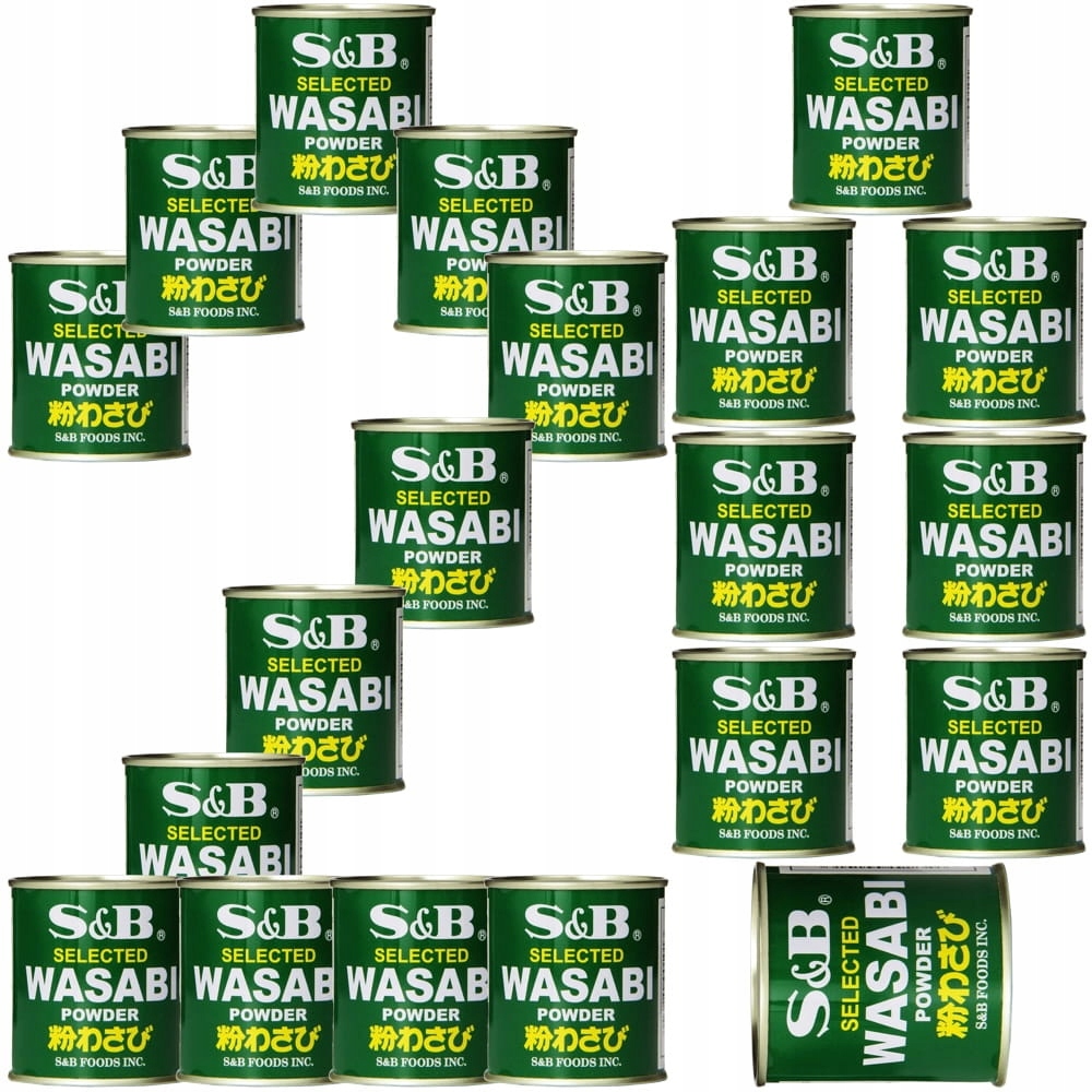 20x Japońska Ostra Pasta Wasabi Proszek Zielony Chrzan Sushi Puszka 30g Sb