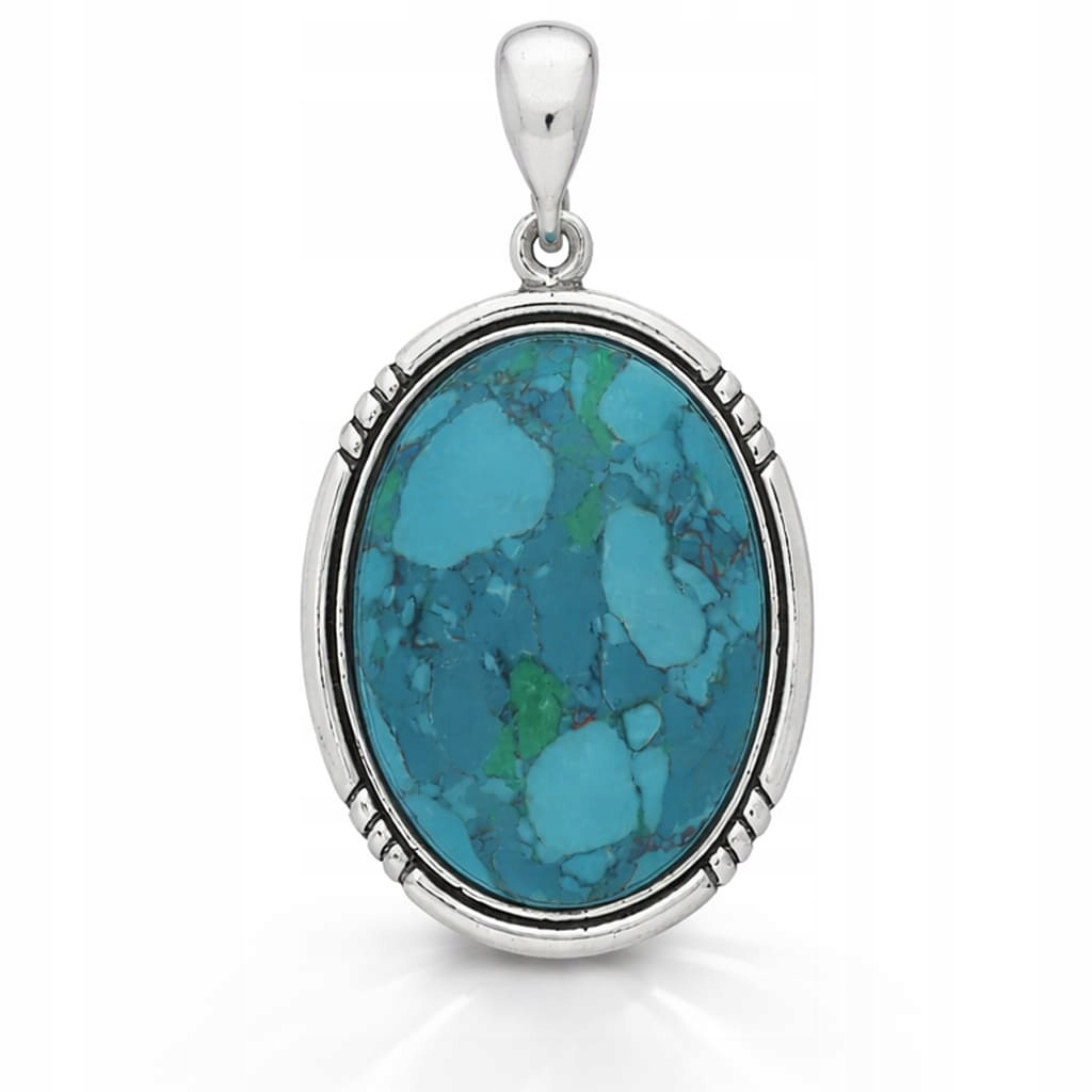 Elegantní stříbrný přívěsek 925 s chryzokolou dámský klasický oválný