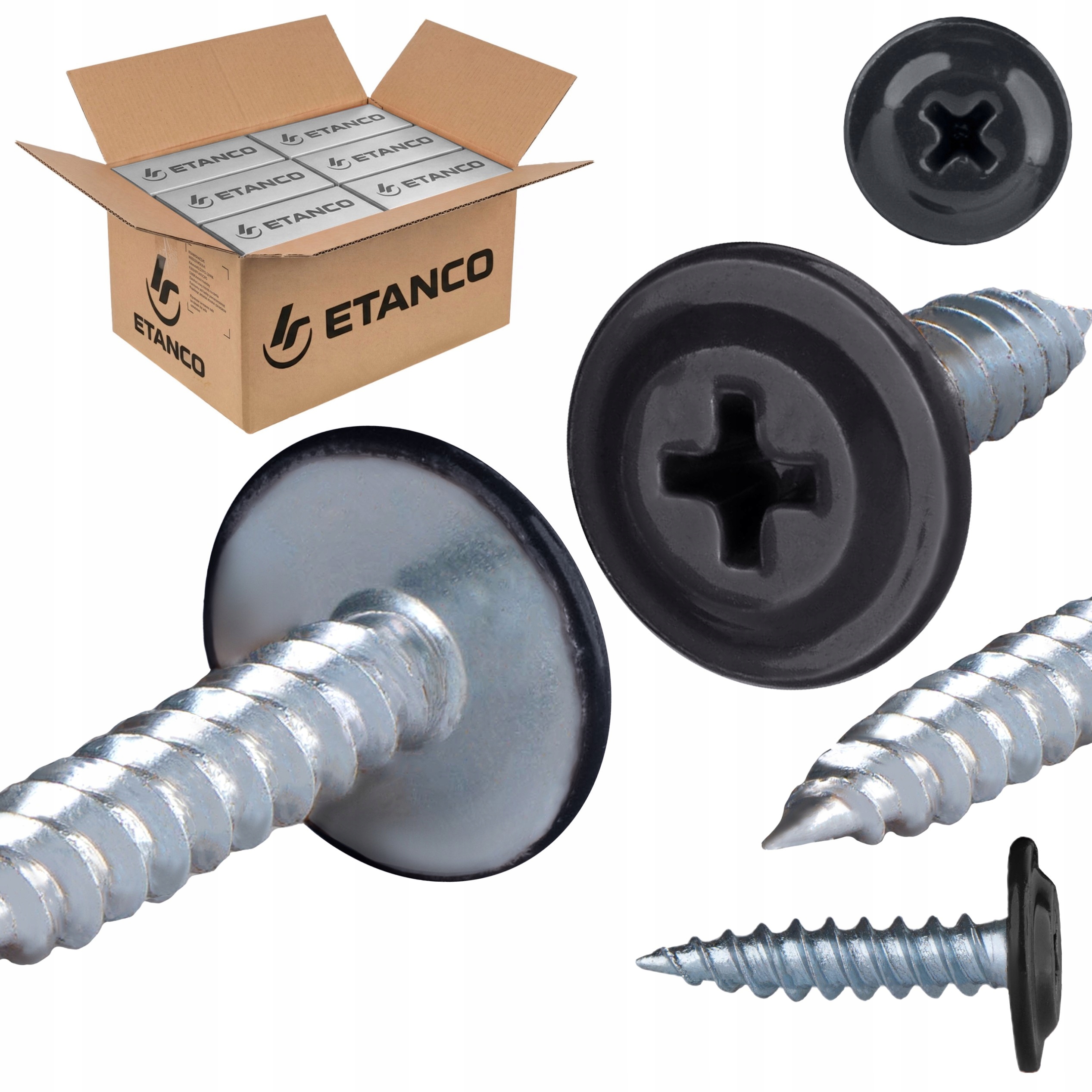 Podložkové skrutky do dreva 4,2 x 19 mm Ral 7016 2000 ks Etanco Gm-s