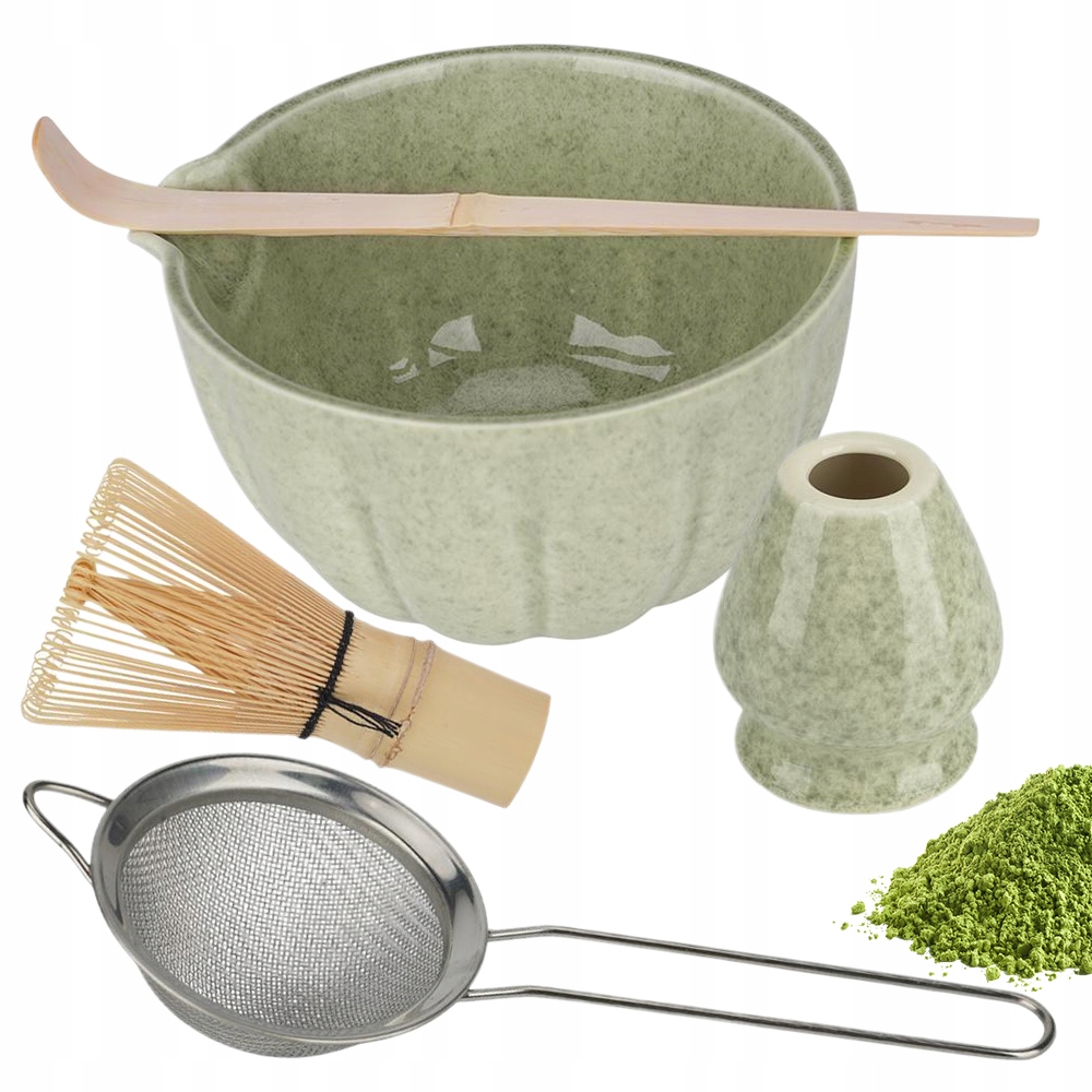 Zestaw Prezentowy Bambusowy Do Herbaty Matcha Startowy Dla Początkujących