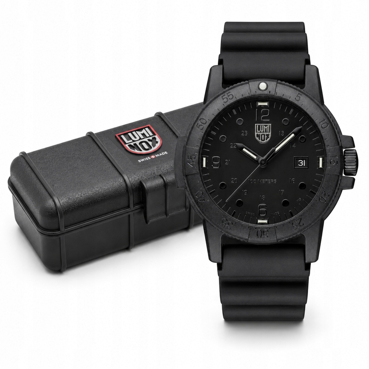 Pánské Hodinky Luminox G Sea Bass X2.2001.BO Celé Černé Na Křemenném Pásku