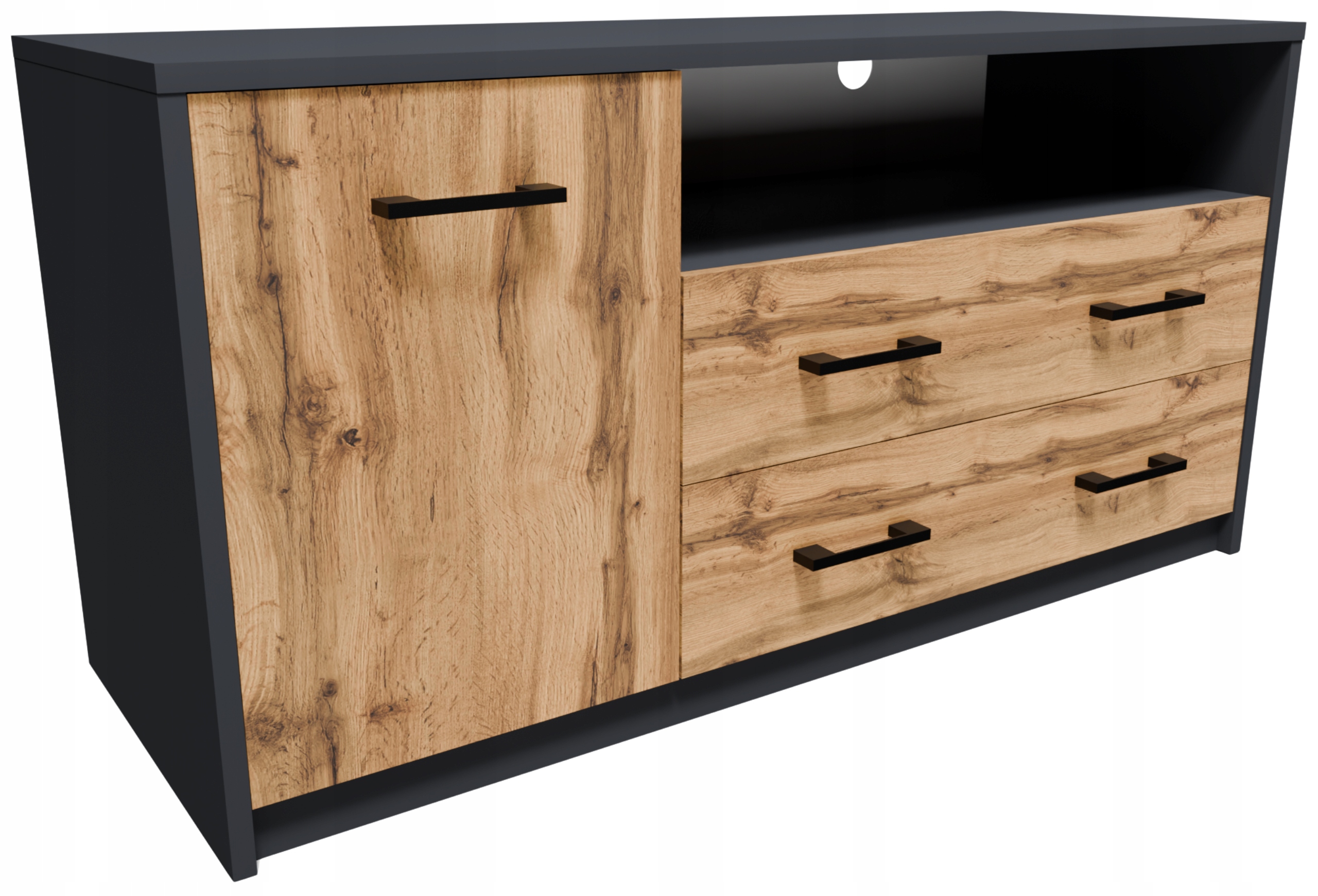 Шкаф журнальный столик RTV 1D2S графит-WOTAN комод 2 ящика Роб