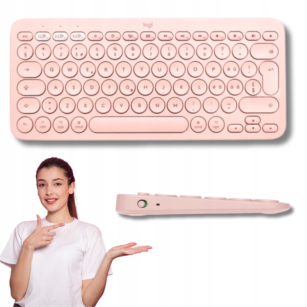 Klávesnice Logitech K380 Bluetooth Pc Tv Mac iPad Qwerty Růžová
