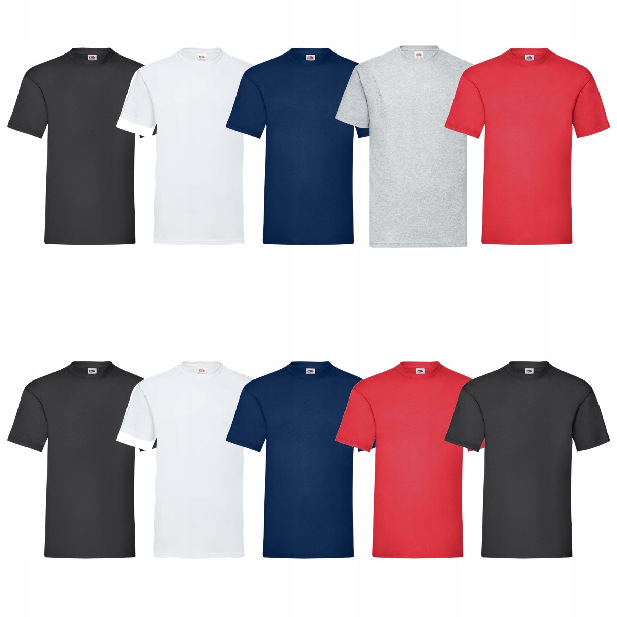 10 x Pánské tričko 3x černá bílá Fruit of the Loom Valueweight XL