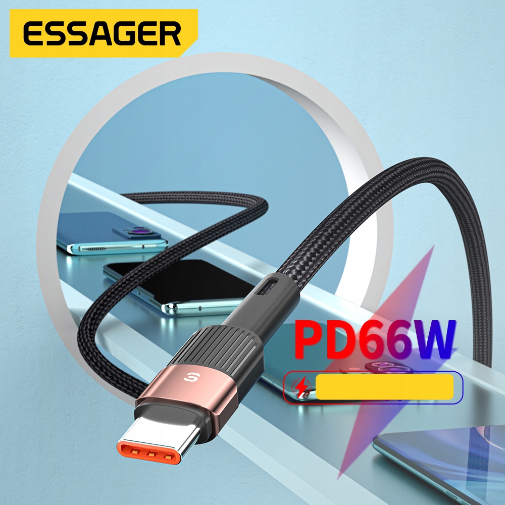 Kabel USB 6A Typ C QC 66W do HUAWEI XIAOMI SAMSUNG Producent ESSAGER