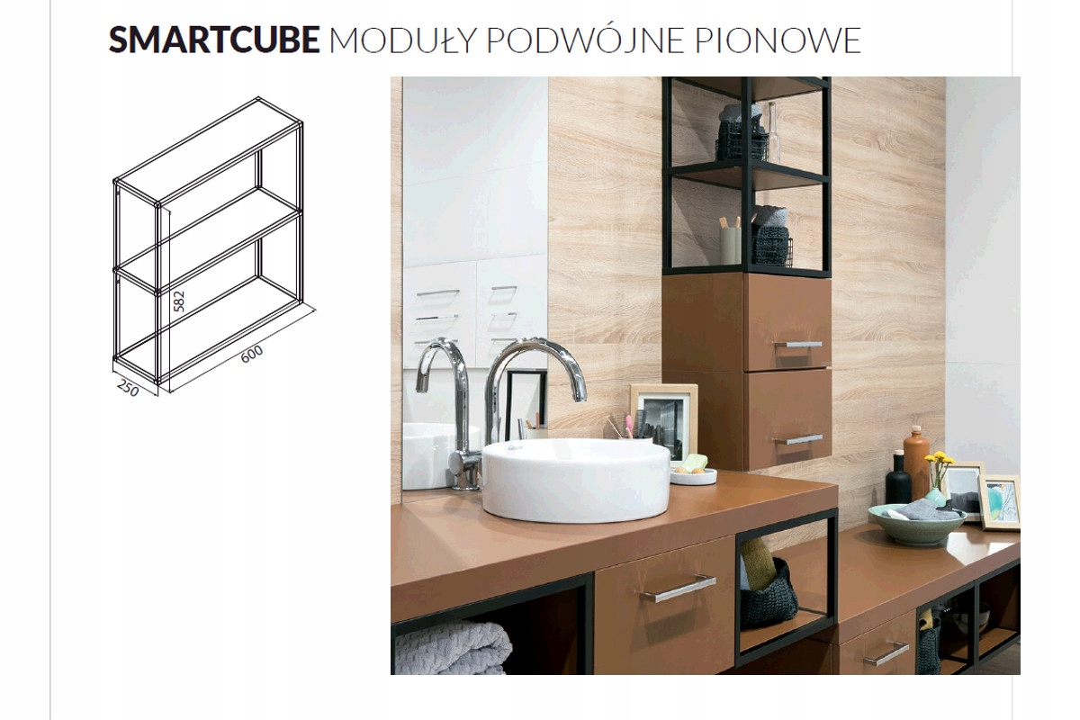 Schuco 28.952.05.KPL Regál SmartCube dvojitý vertikálny/ 600/ čierny