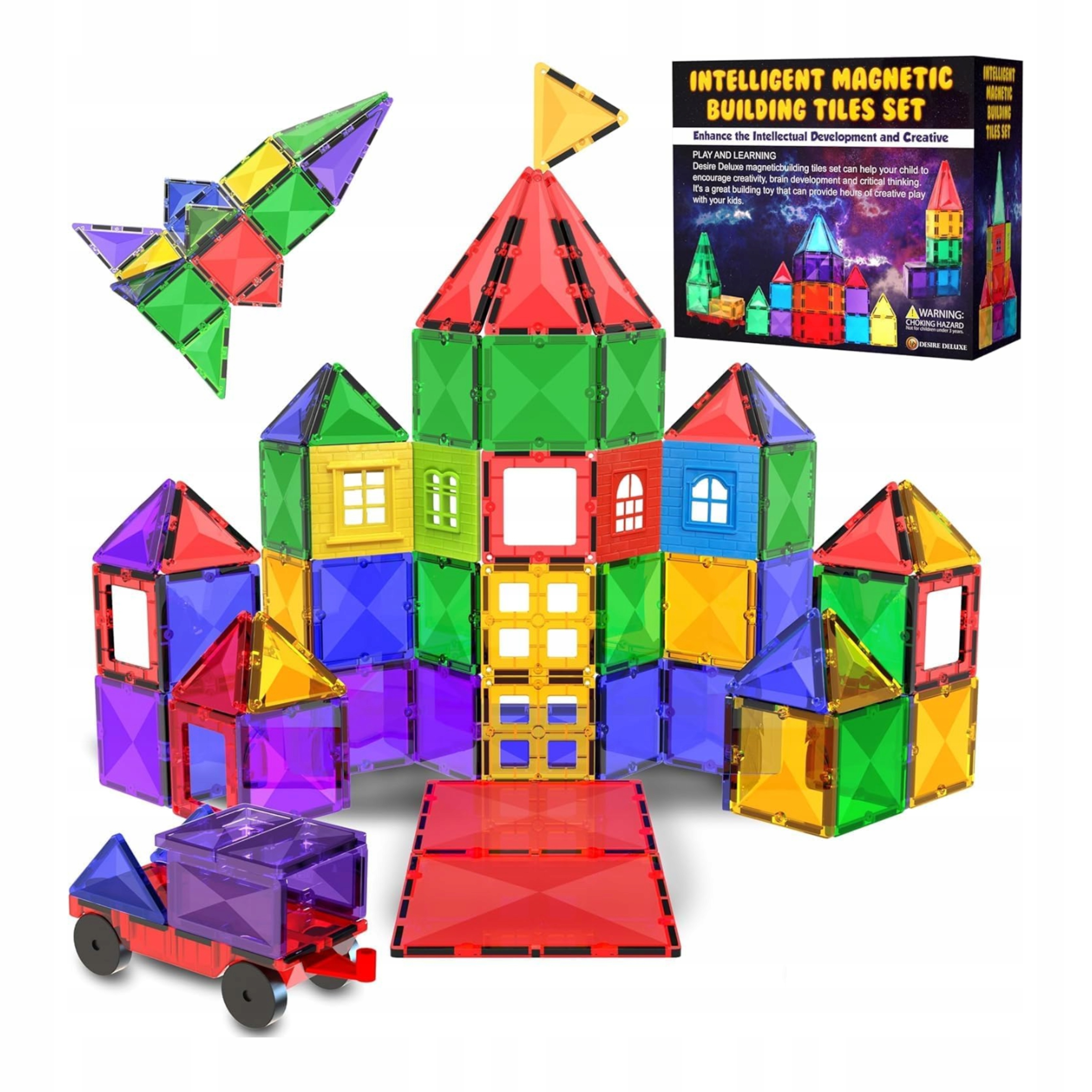 Zestaw klocków magnetycznych 57szt Stem Abs Montessori dla dzieci 3+