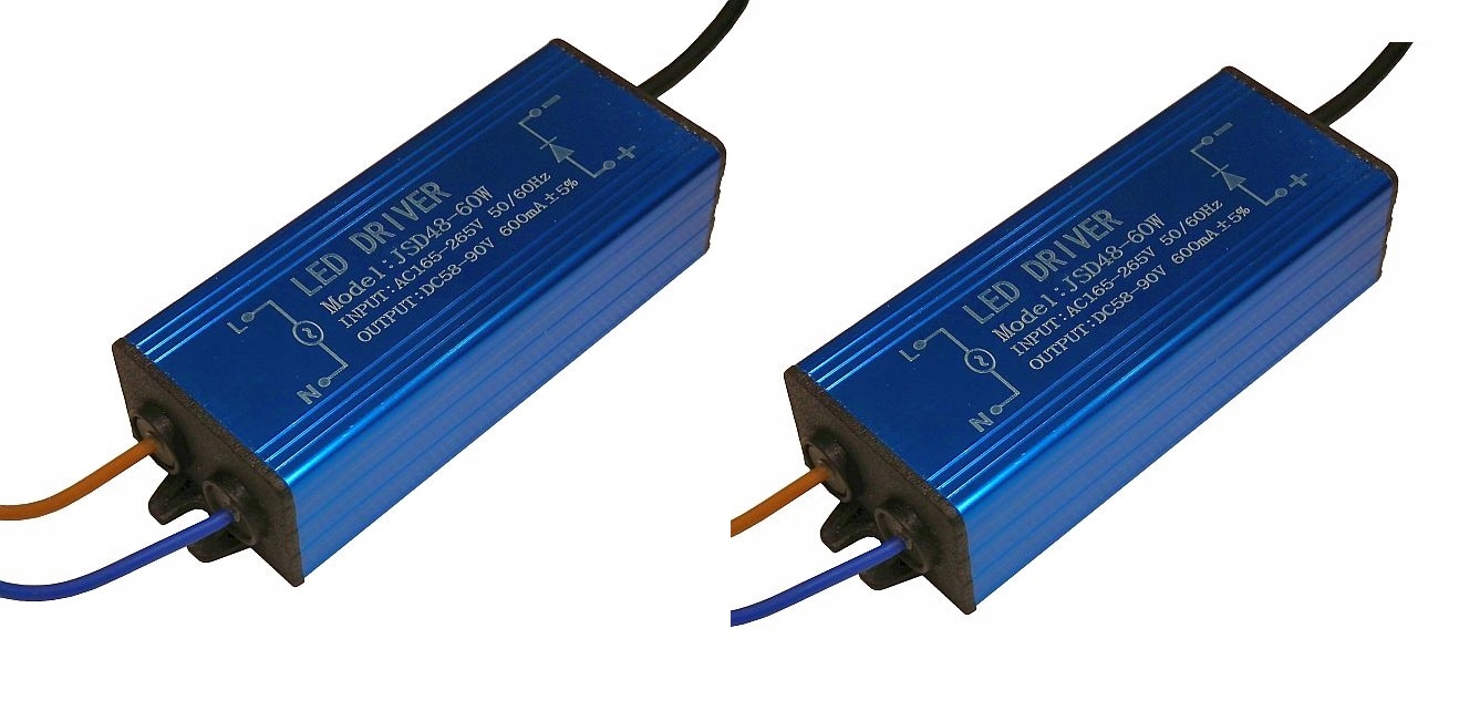2x Zasilacz LED Driver 58V-90V 60W 600mA do paneli