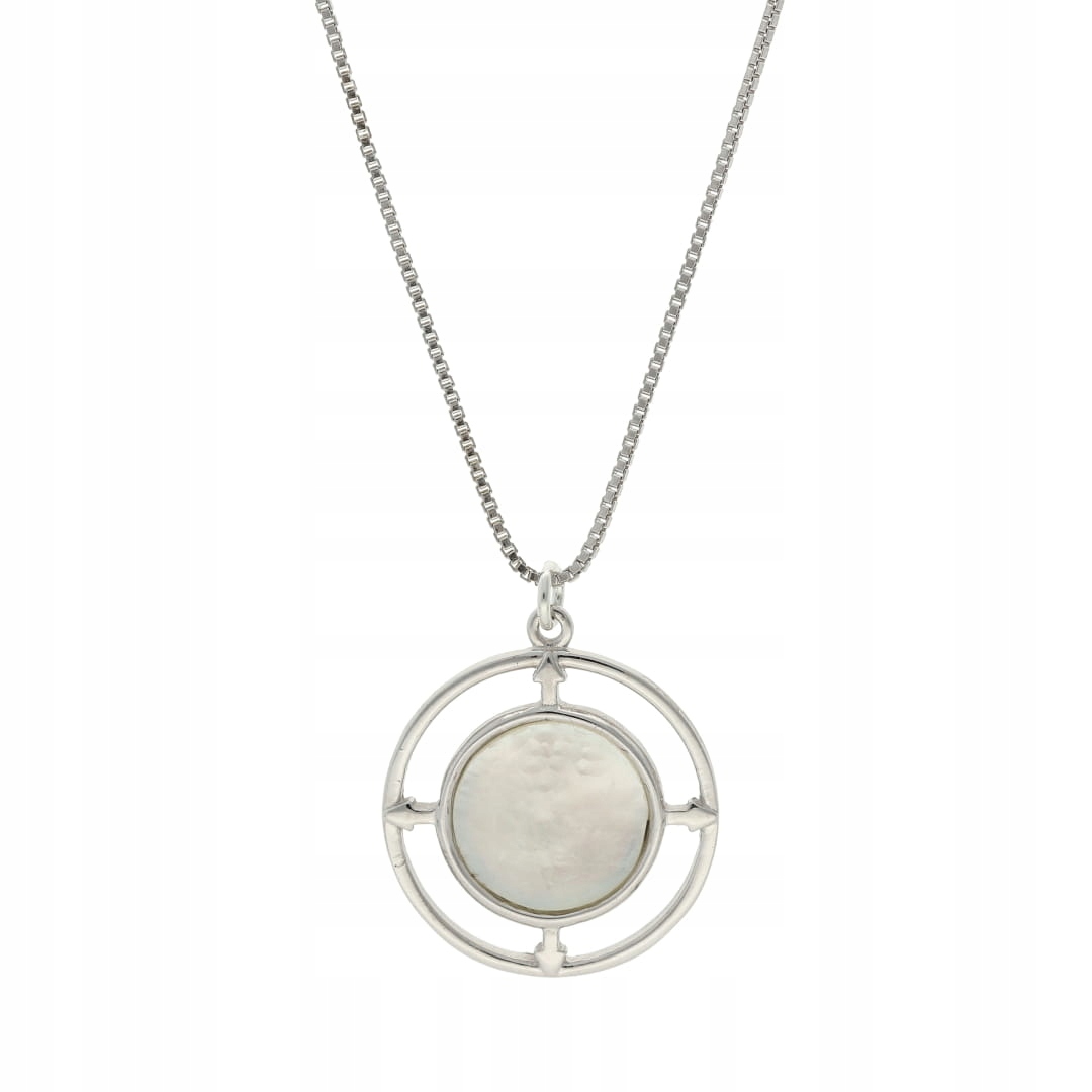 Kulatý náhrdelník s perleťovou hmotou stříbro