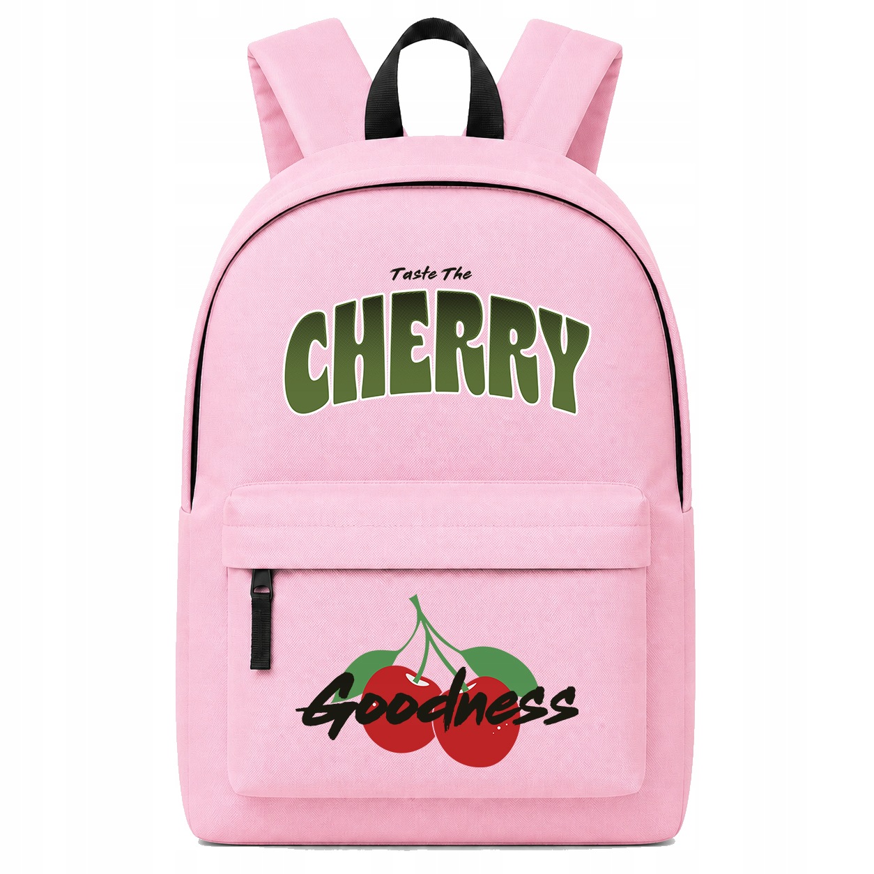Plecak damski różowy Cherry z nadrukiem wiśnie na co dzień Do Szkoły Pracy