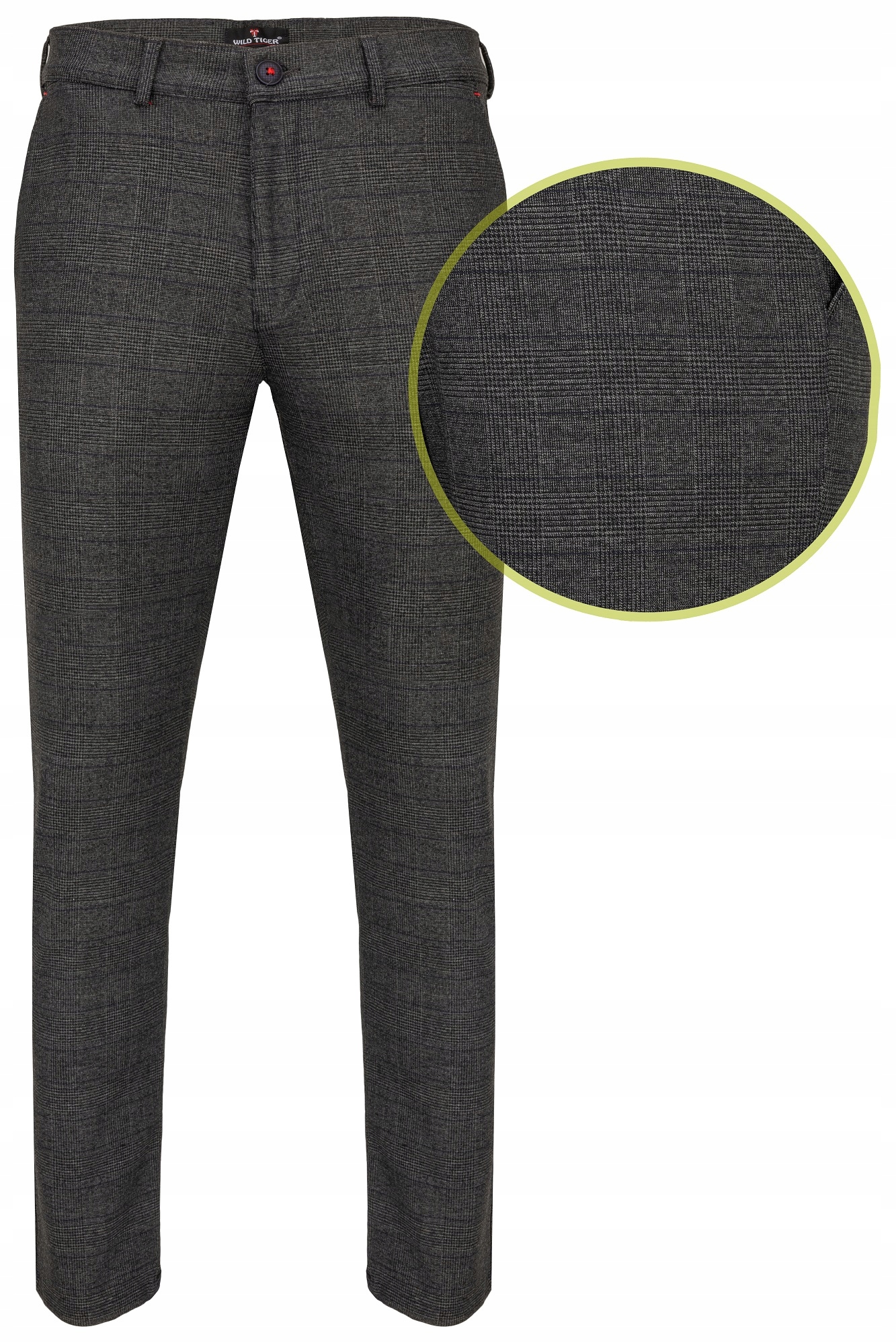 Pánské Společenské Kalhoty Černé Kostkované Chinosy, Elegantní, Jednoduché: 33/32