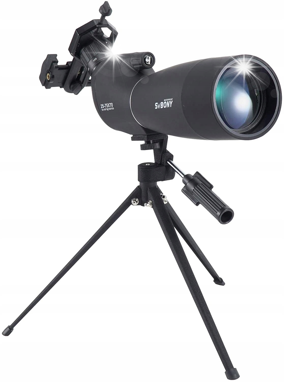Svbony SV28 Luneta Obserwacyjna 25-75X70MM, BAK4 Monocular Telescope Czarny