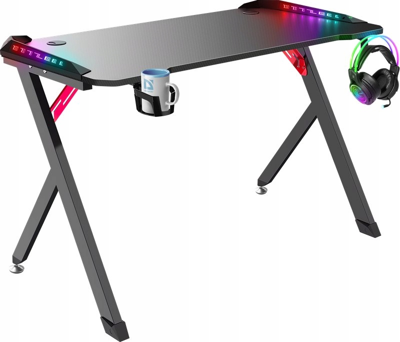 BIURKO DEFENDER SPIRIT RGB CZARNE GAMING — 6
