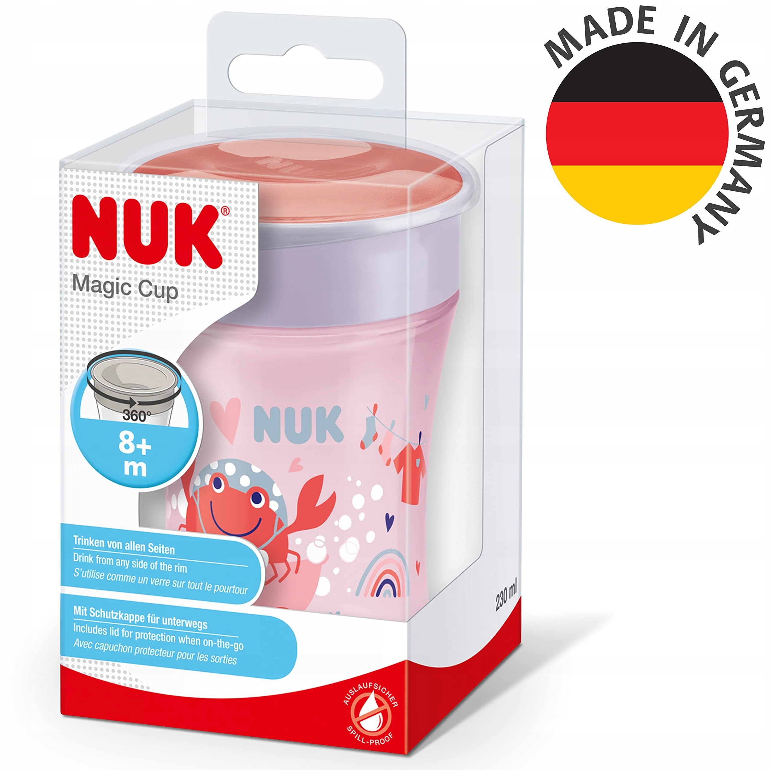 NUK Kubek Treningowy Dla Dzieci 8+ Miesięcy 230ml Bezpieczny 360° BPA Free — miniatura 7