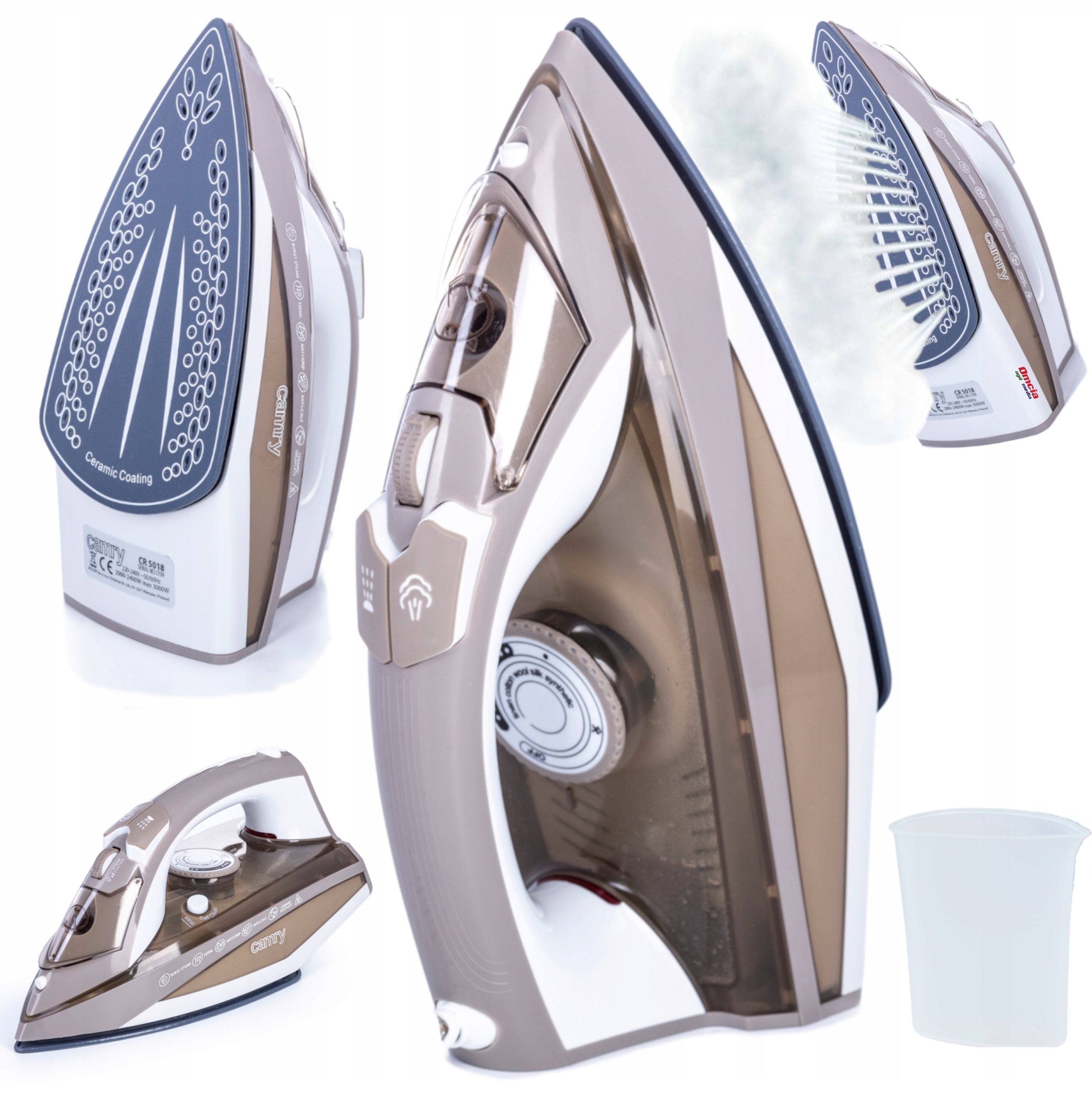 Żelazko parowe Stopa ceramiczna 8w1 3000W STRAŻAK