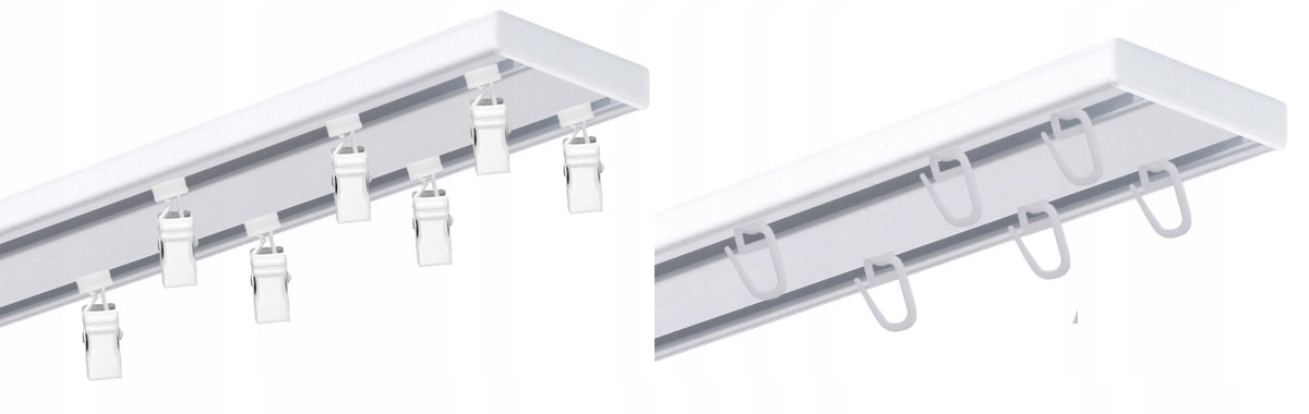 KARNISZ SZYNA SUFITOWA ALUMINIOWA ALU PODWÓJNA BIAŁA ŻABKI AGRAFKI 320 cm Marka inna