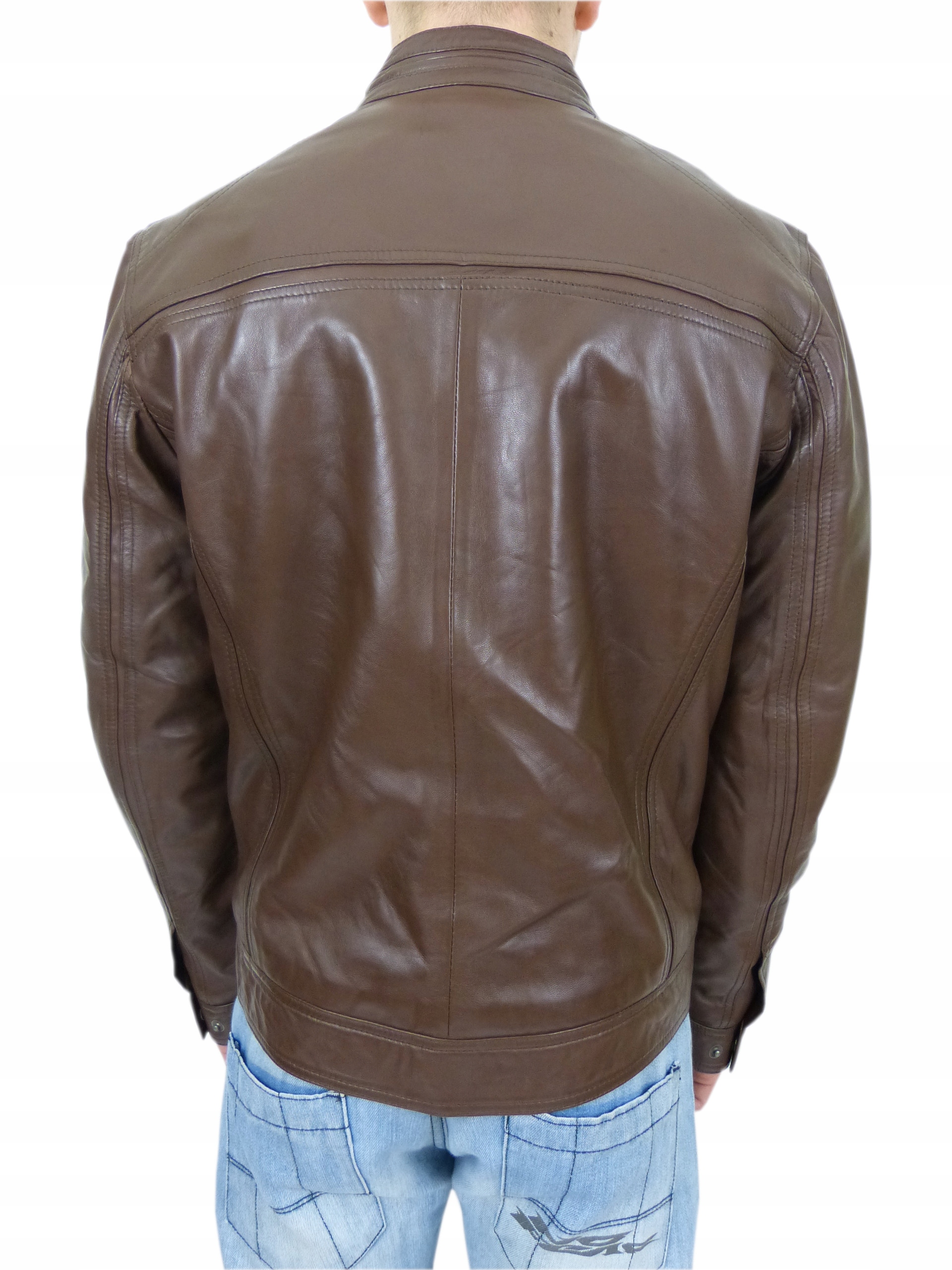 KURTKA SKÓRZANA MĘSKA MOTOCYKLOWA EL-101 SOFT 5XL Rozmiar 5XL