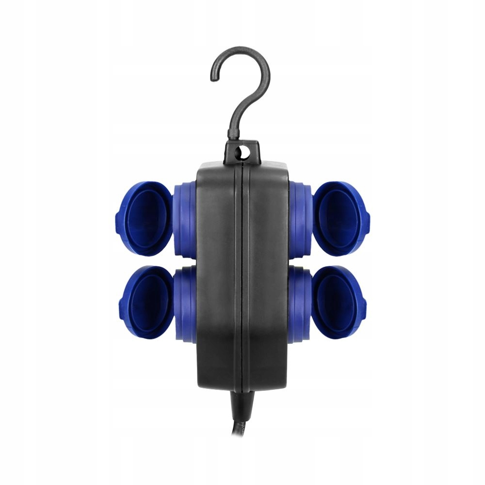 Przedłużacz gumowyy IP44 4x(2+2) 2P+Z 5M schuko Długość kabla 5 m