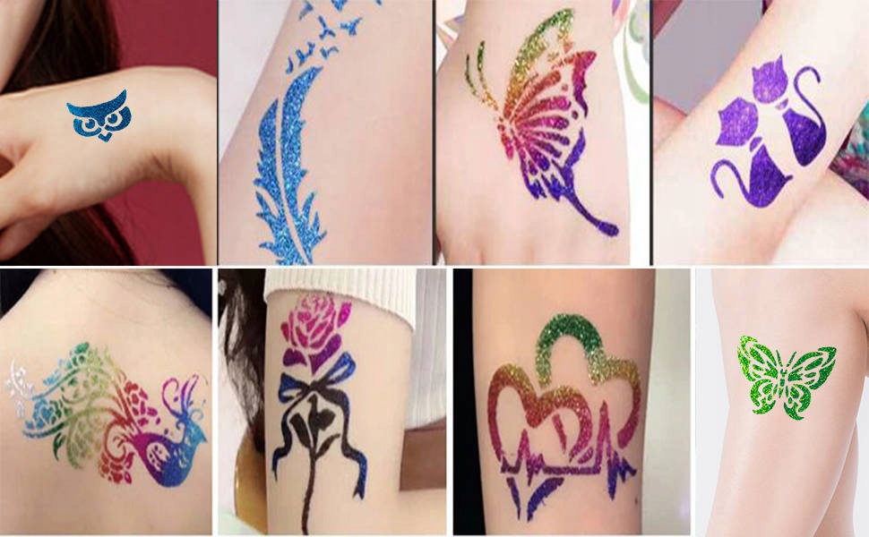 MEGA ZESTAW TATUAŻE BROKATOWE DLA DZIECI + KLEJE Model ZESTAW TATUAŻE BROKATOWE CEKINY DLA DZIECI