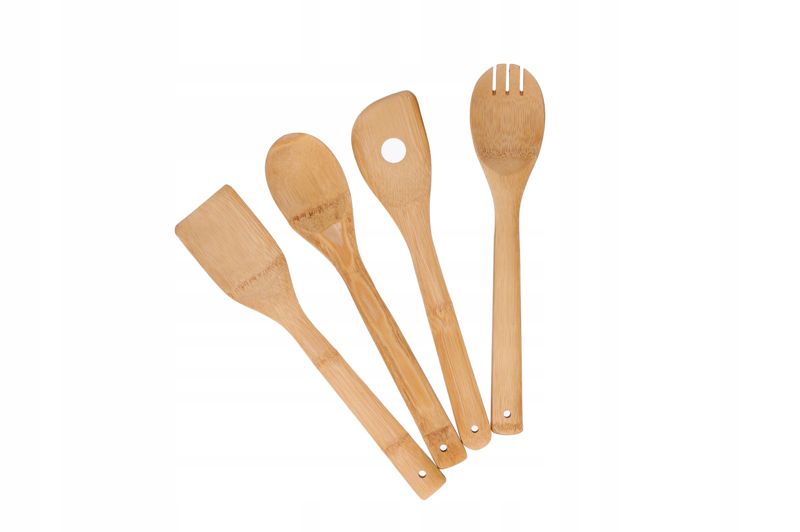 ŁYŻKA DREWNIANA ZESTAW PRZYBORÓW KUCHENNYCH x4 ŁOPATKA I ŁYŻKI RÓŻNE RODZAJ Materiał drewno