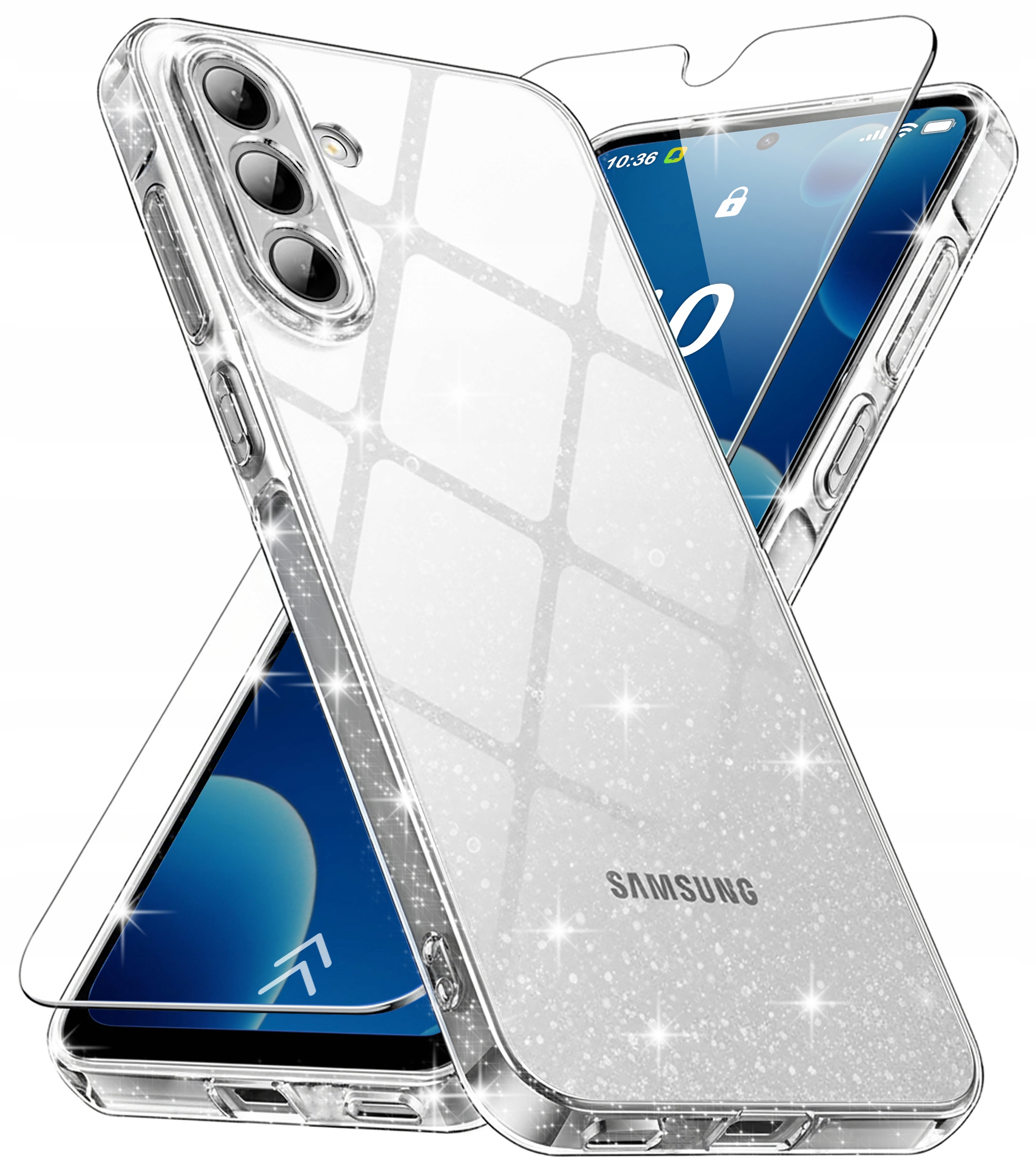 Etui do Samsung S25 Silicone Brokat Case Szkło 9H