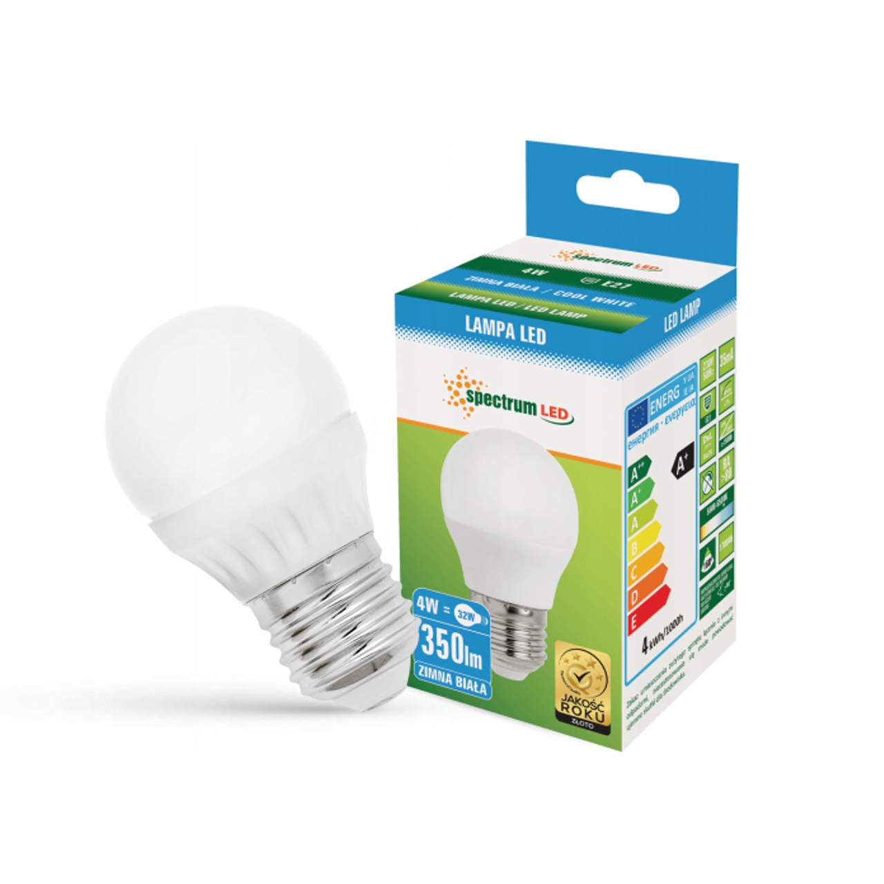 

Żarówka Led E27 4W=35W zimna WOJ13033 Spectrum