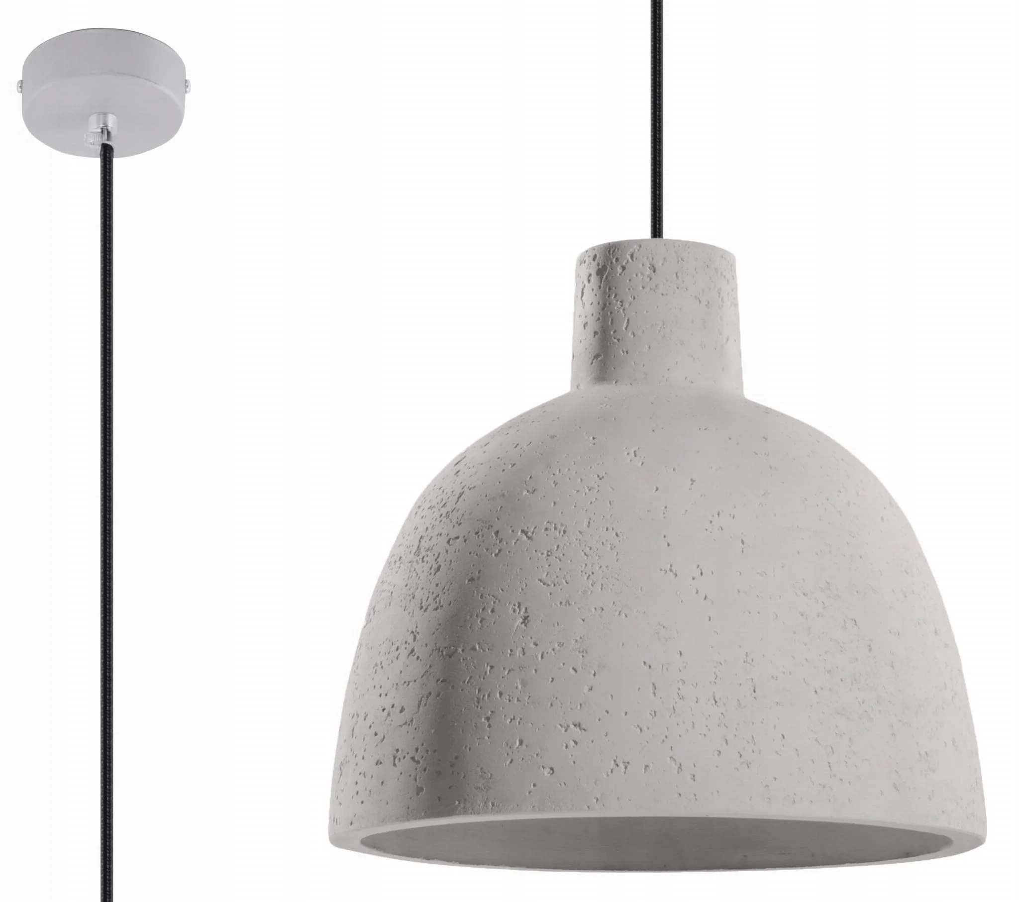 Závesná lampa loft z betónu sivá nad stôl okrúhla 28 cm Sollux Lighting