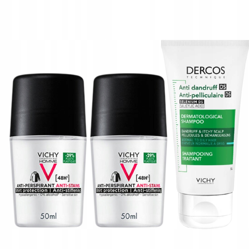 Antyperspirant w kulce Vichy Homme 48h przeciw śladom dla mężczyzn 50ml x2