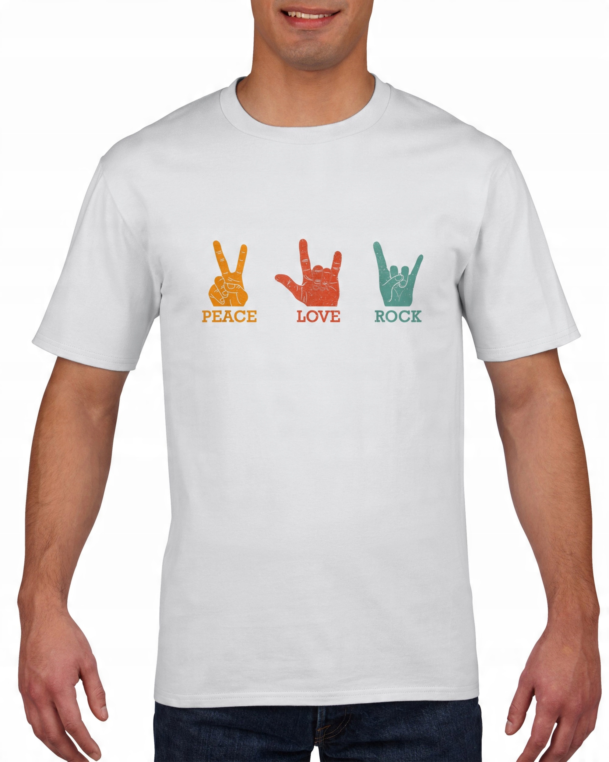 

Koszulka męska Peace Love Rock S