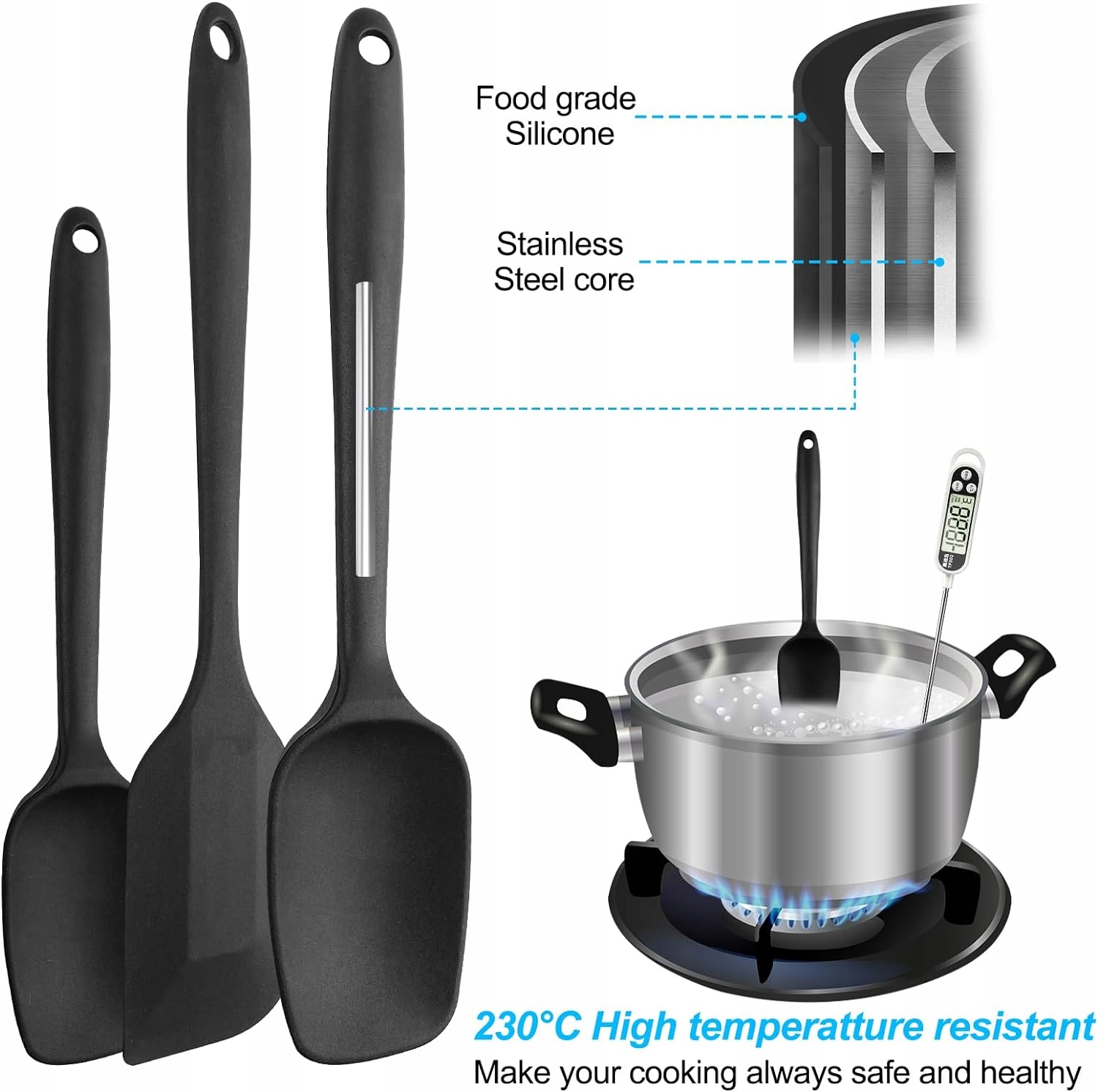 ZESTAW PRZYBORÓW KUCHENNYCH SZPATUŁKI SILIKONOWE PRZYBORY DO KUCHNI 6 SZTUK Marka inna