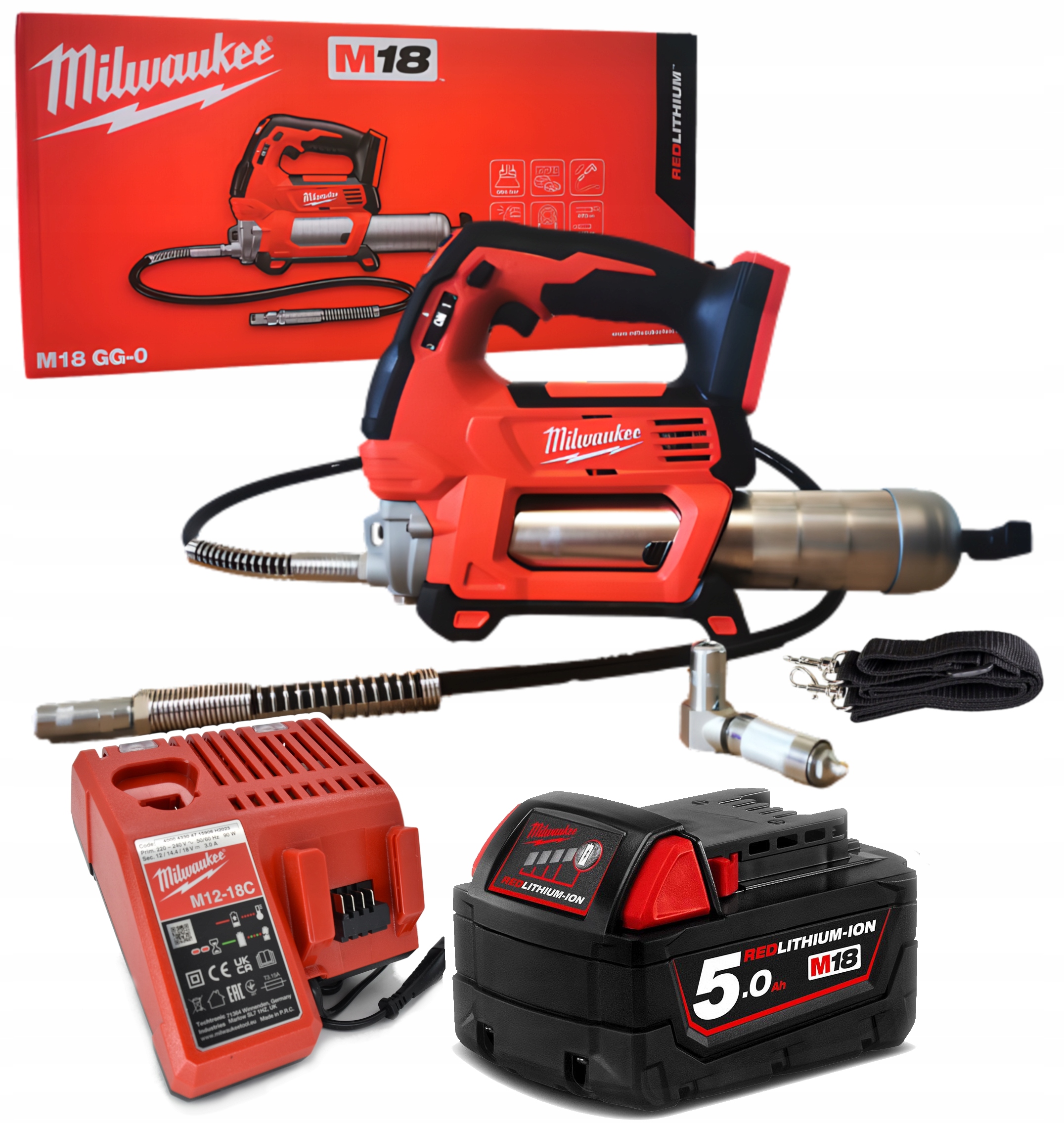 Milwaukee M18 GG-501 Smarownica Towotnica 690bar 1x 5.0Ah Zestaw