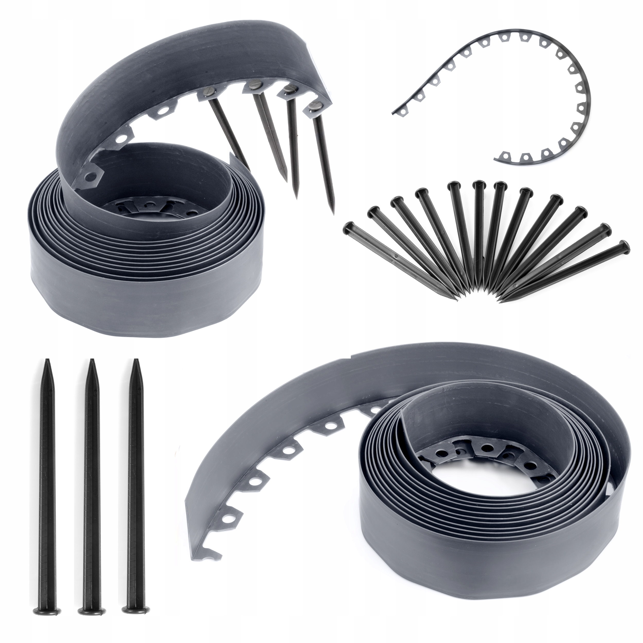 Obrzeże Ogrodowe Trawnikowe Tworzywo Sztuczne 20m Szary 10cm