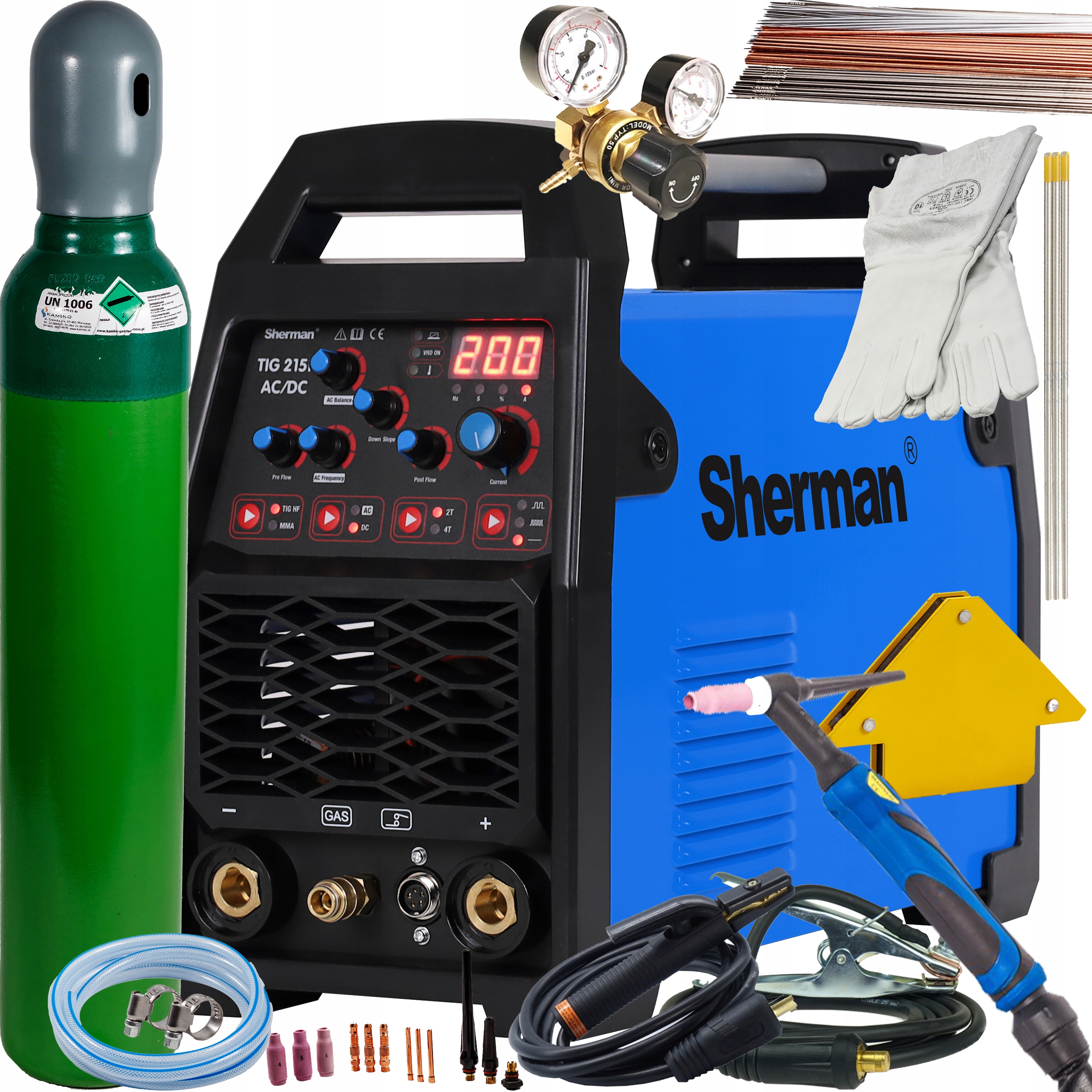 Spawarka inwertorowa Sherman Tig 215P Ac/dc Zestaw 2