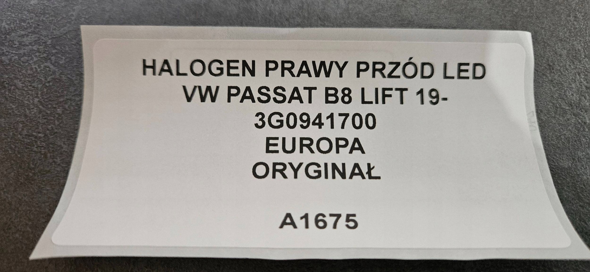 fog light right front LED VW PASSAT B8 LIFT 19- original 3G0941700