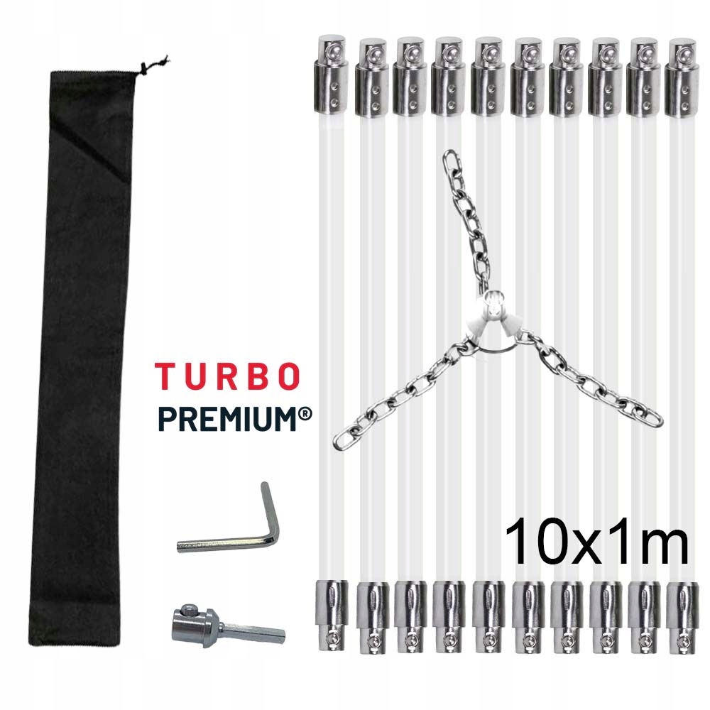 Rotačný čistič komína s reťazovou hlavou Turbo Premium – 10M