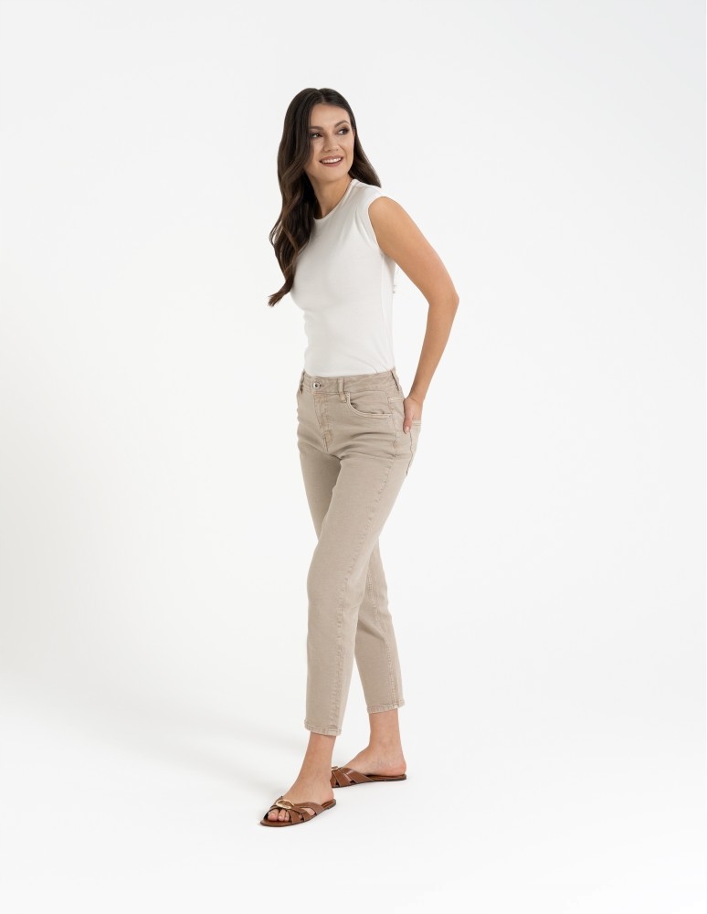Moraj Spodnie Damskie Mom Fit OSD5000-006 Light Beige 42